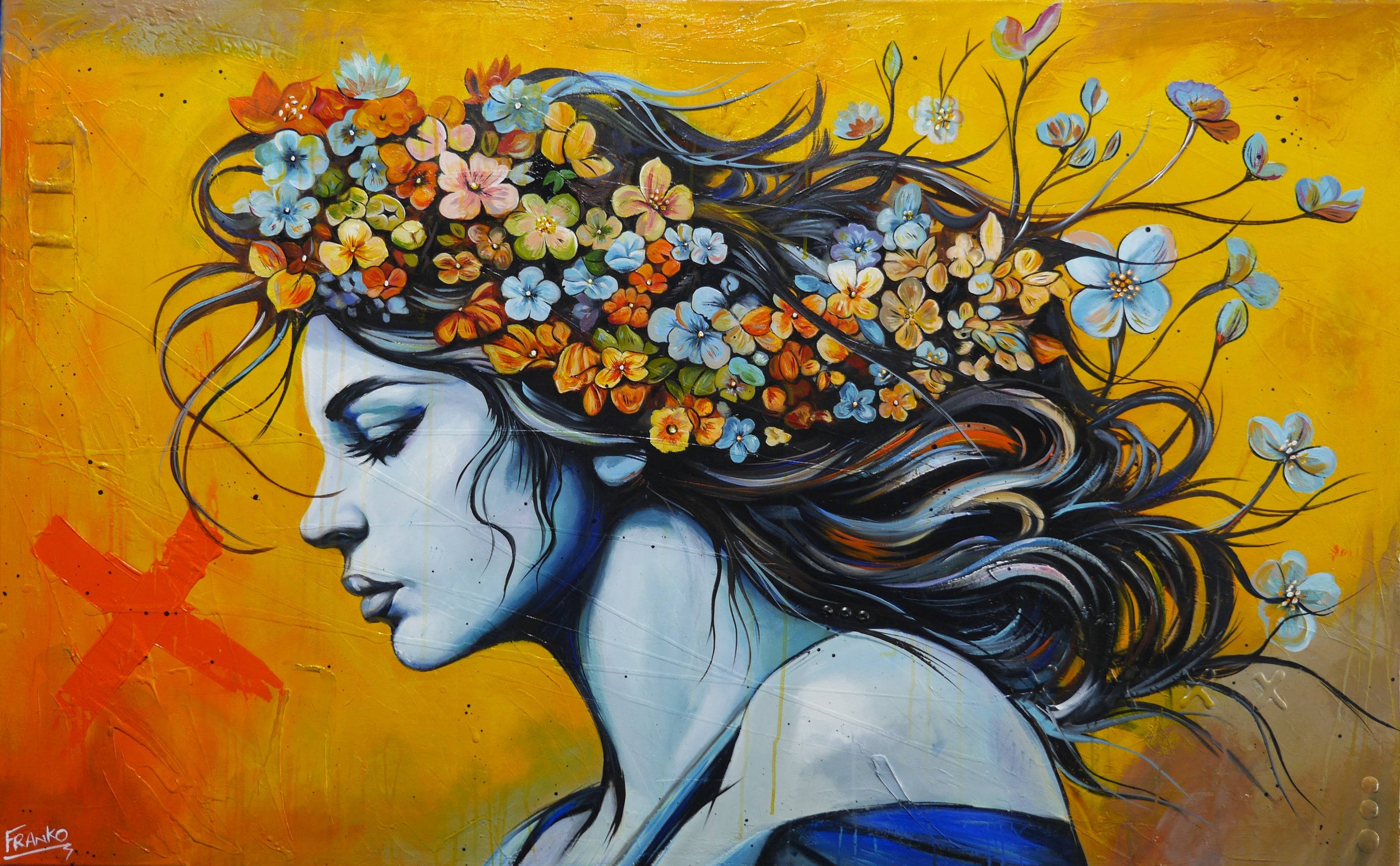 Evande 160cm x 100cm FRAMED Abstract Realism Textured Painting-people-[Franko_Artist]-[Australian_artist]-[Gold_Coast]-[Brisbane]-[modern]-[contemporary]-[original]-[Large_artwork]-Franklin Art Studio