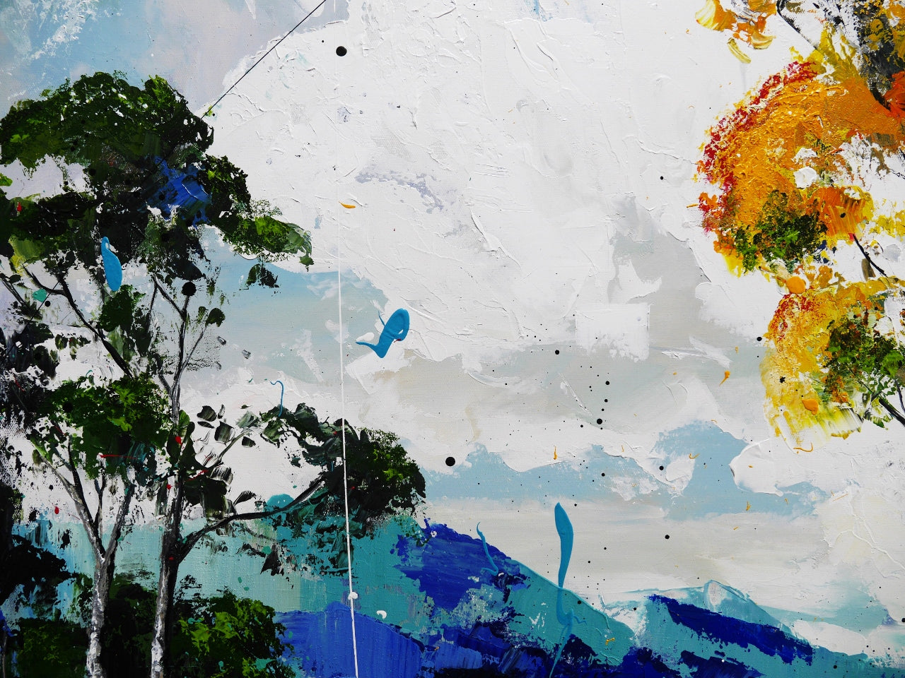 A Quiet Reach 190cm x 100cm FRAMED Landscape Textured Abstract Realism Painting (SOLD)