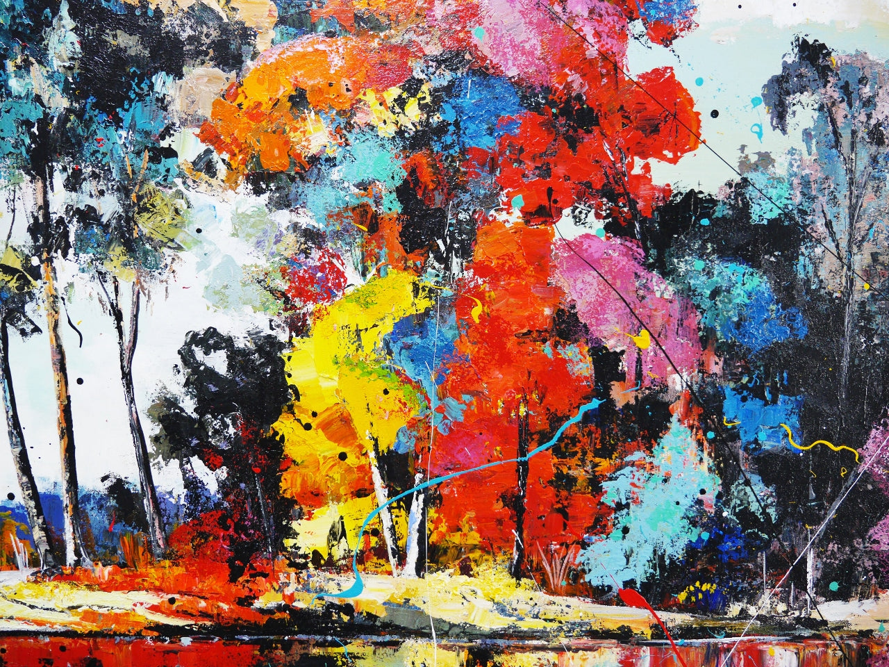 A Quiet Reach 190cm x 100cm FRAMED Landscape Textured Abstract Realism Painting (SOLD)