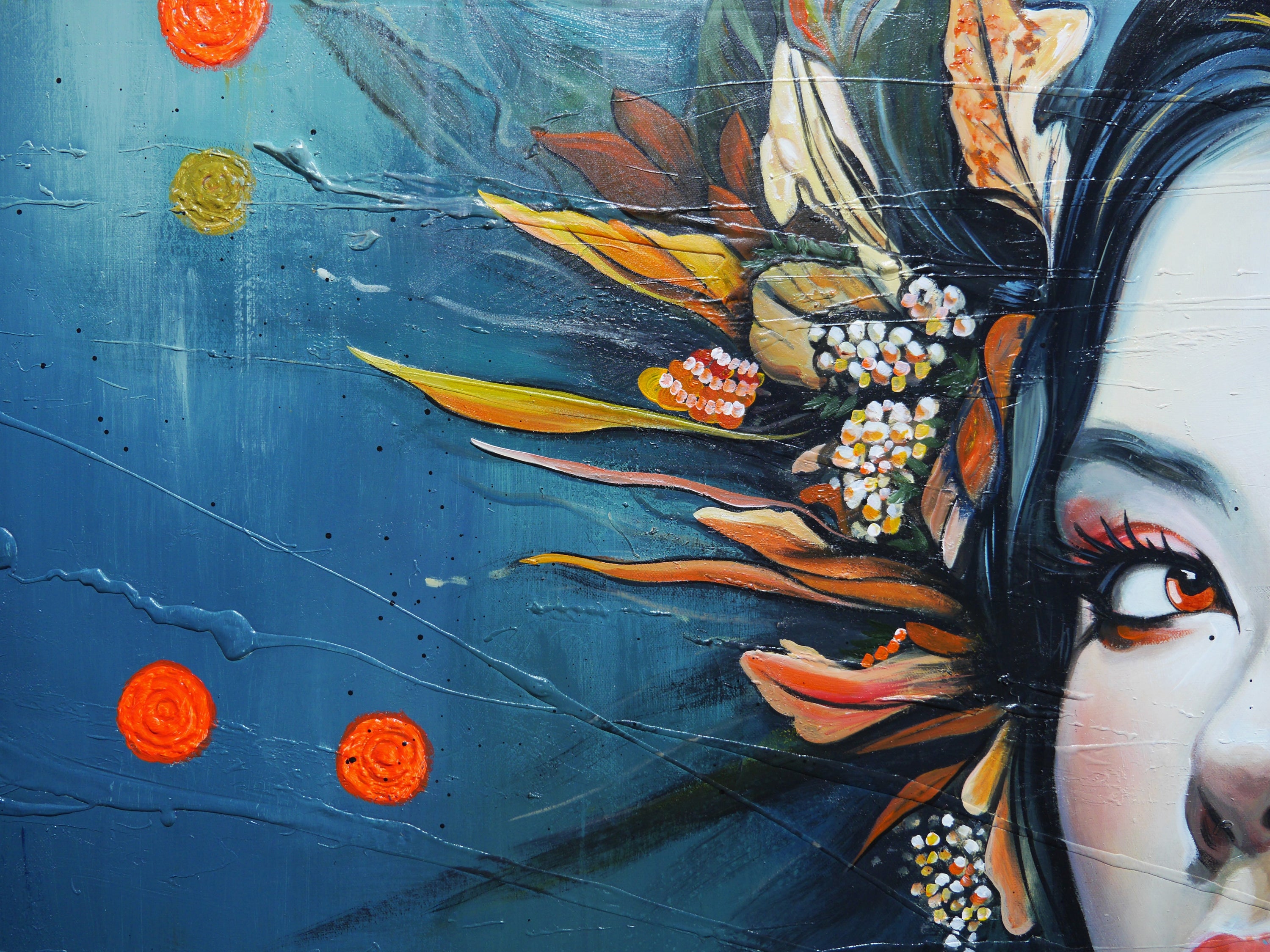 Ayaka 190cm x 100cm FRAMED Abstract Realism Textured Painting