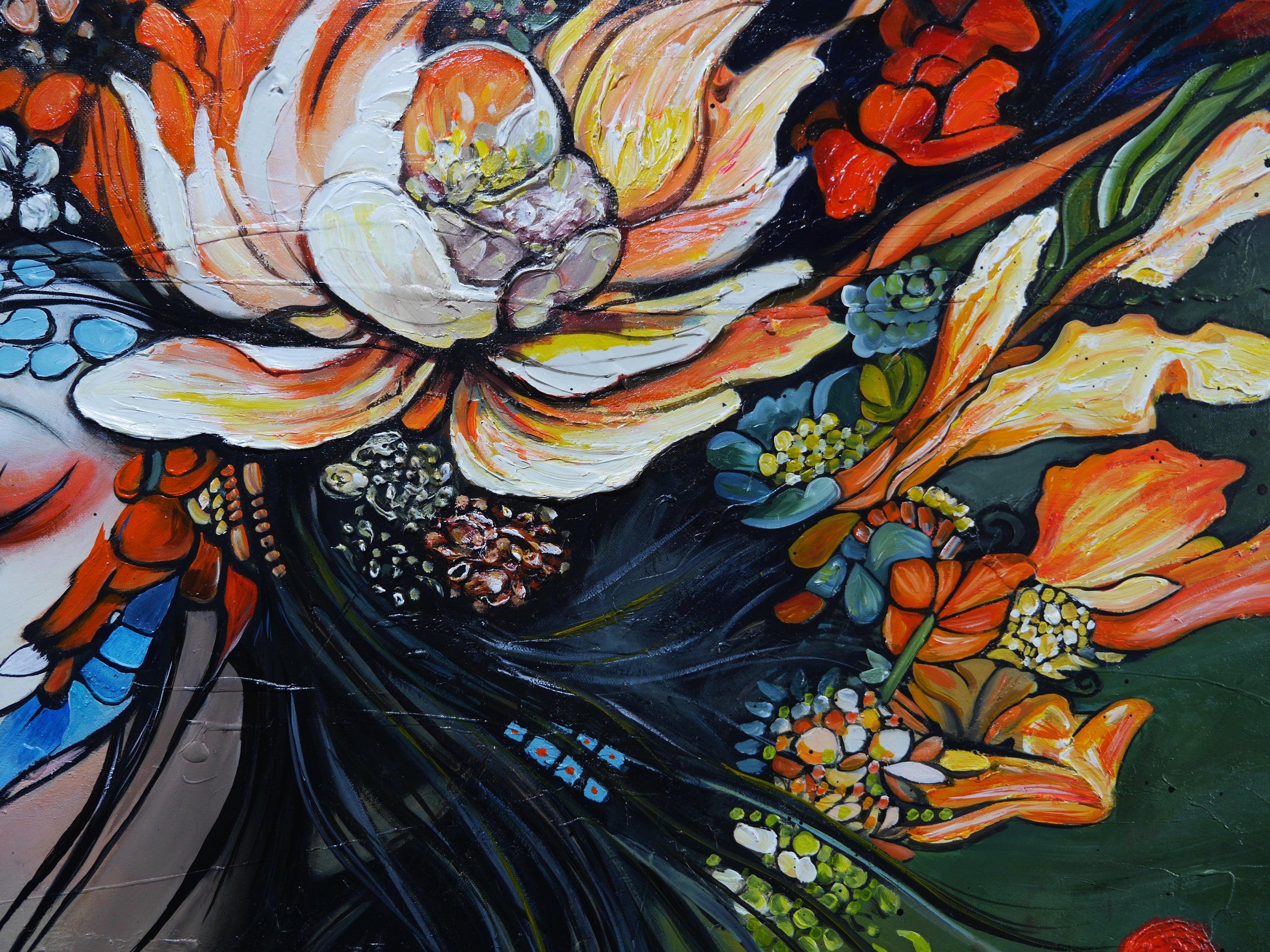 Ayaka 190cm x 100cm FRAMED Abstract Realism Textured Painting