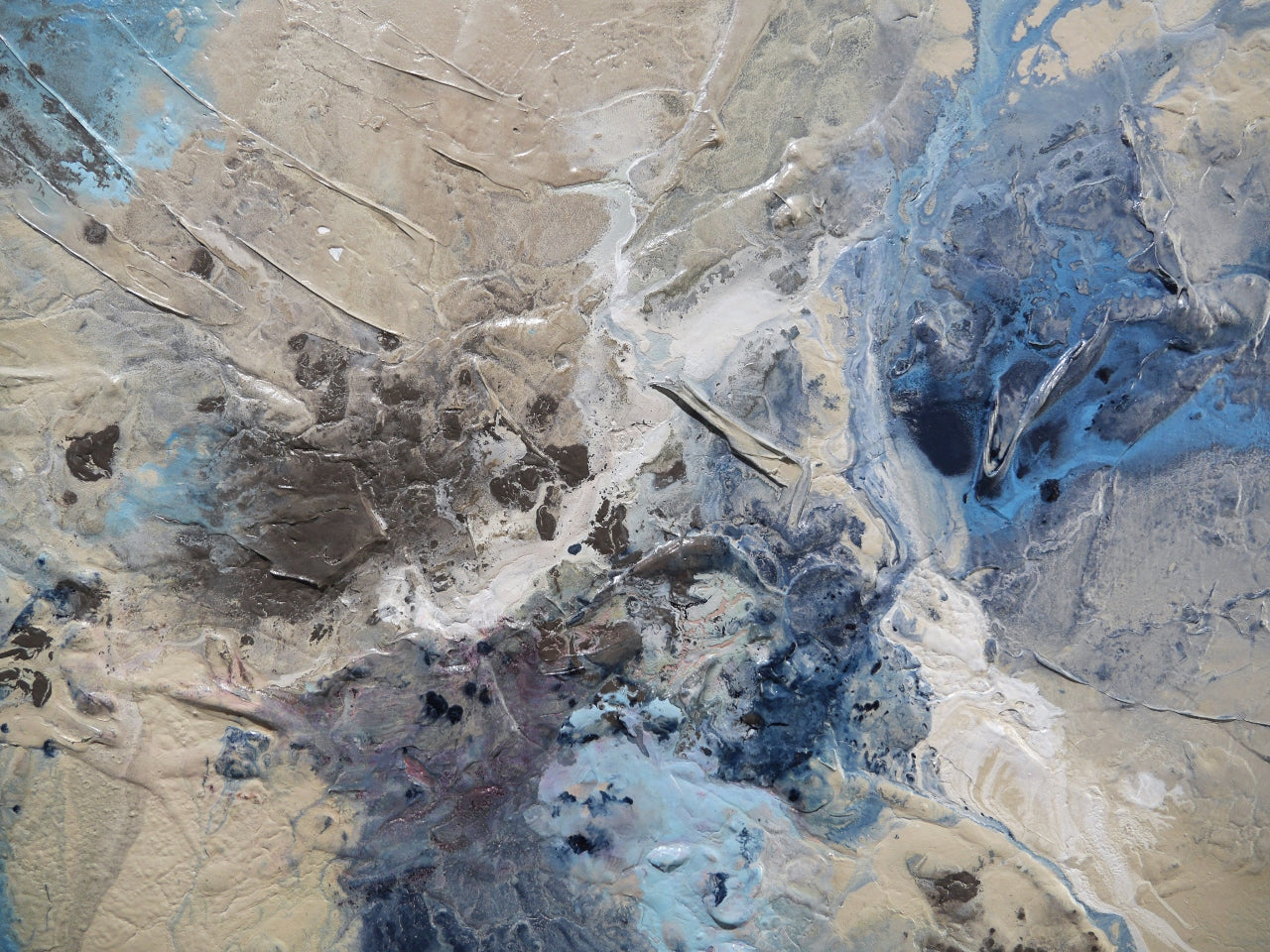 Salt Swept 200cm x 80cm Textured Abstract Painting