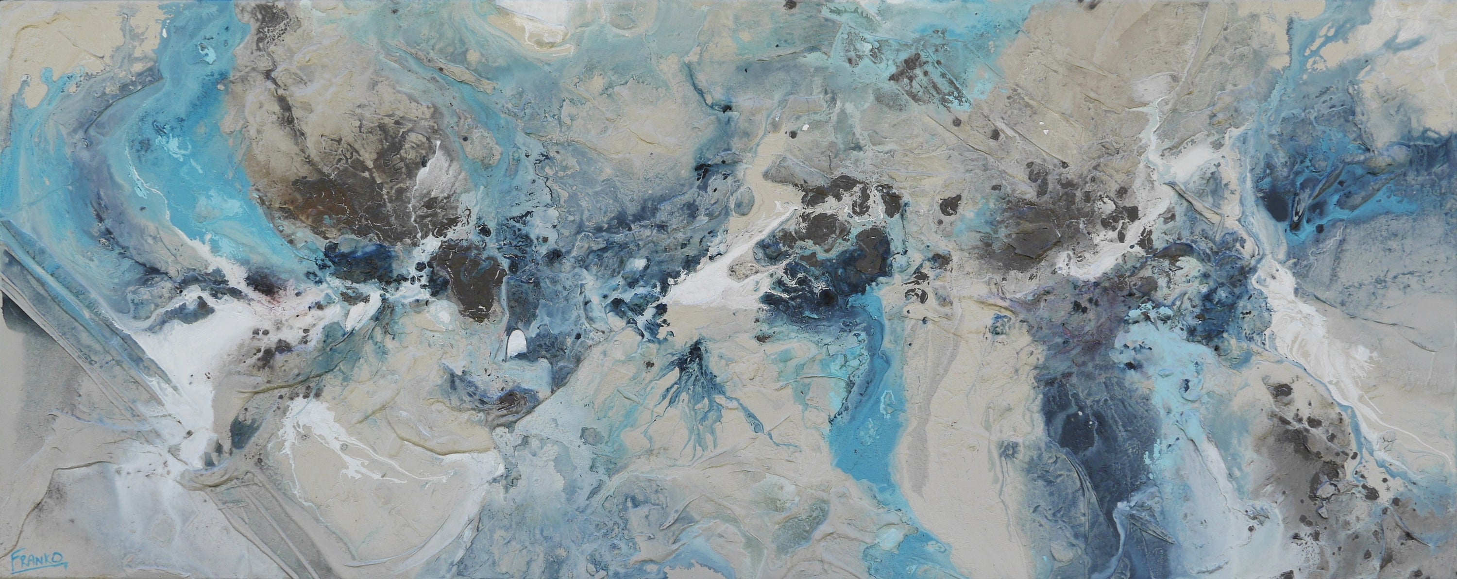 Salt Swept 200cm x 80cm Textured Abstract Painting-Abstract-[Franko_Artist]-[Australian_artist]-[Gold_Coast]-[Brisbane]-[modern]-[contemporary]-[original]-[Large_artwork]-Franklin Art Studio