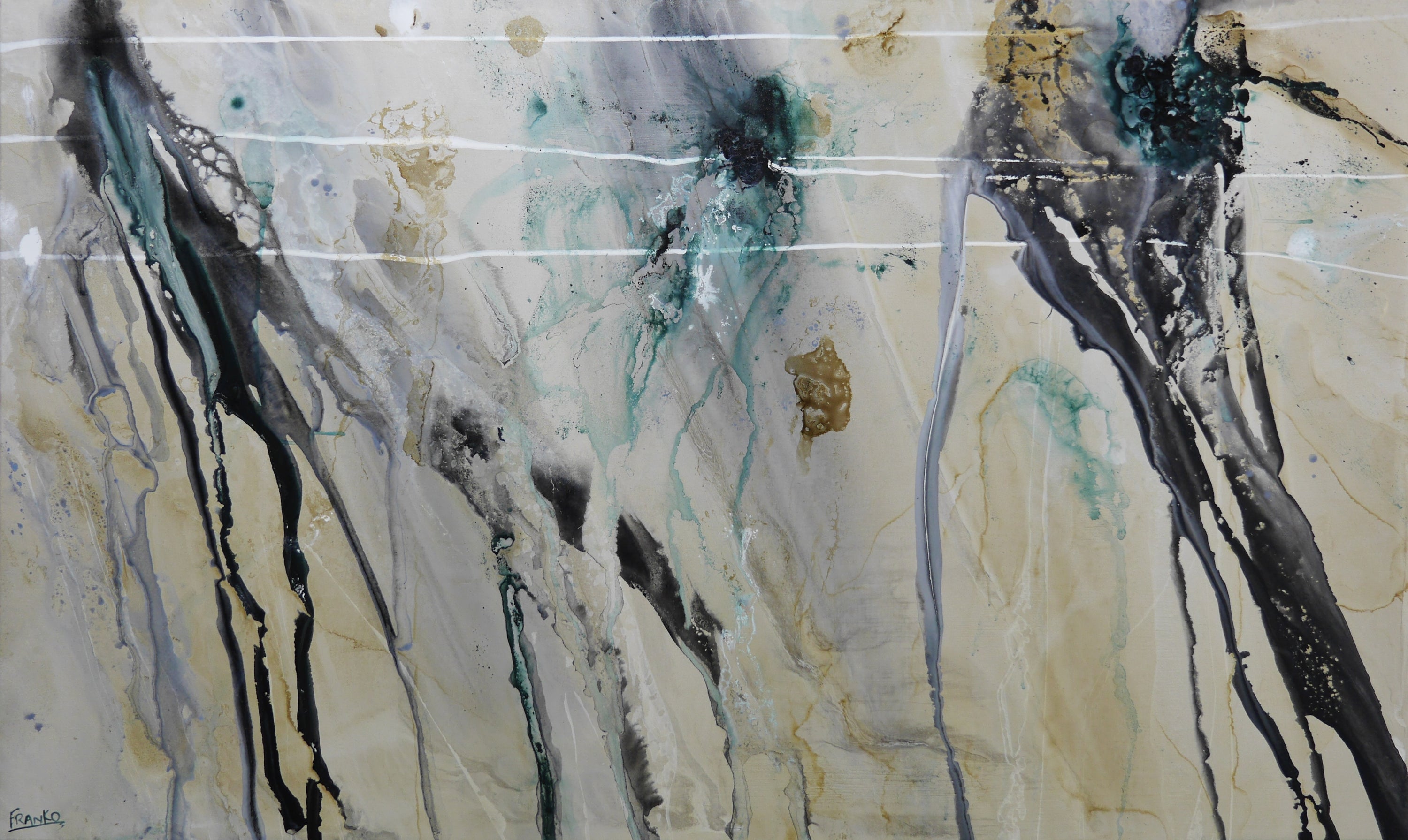 Refined 57 200cm x 120cm Blended Ink Abstract Painting