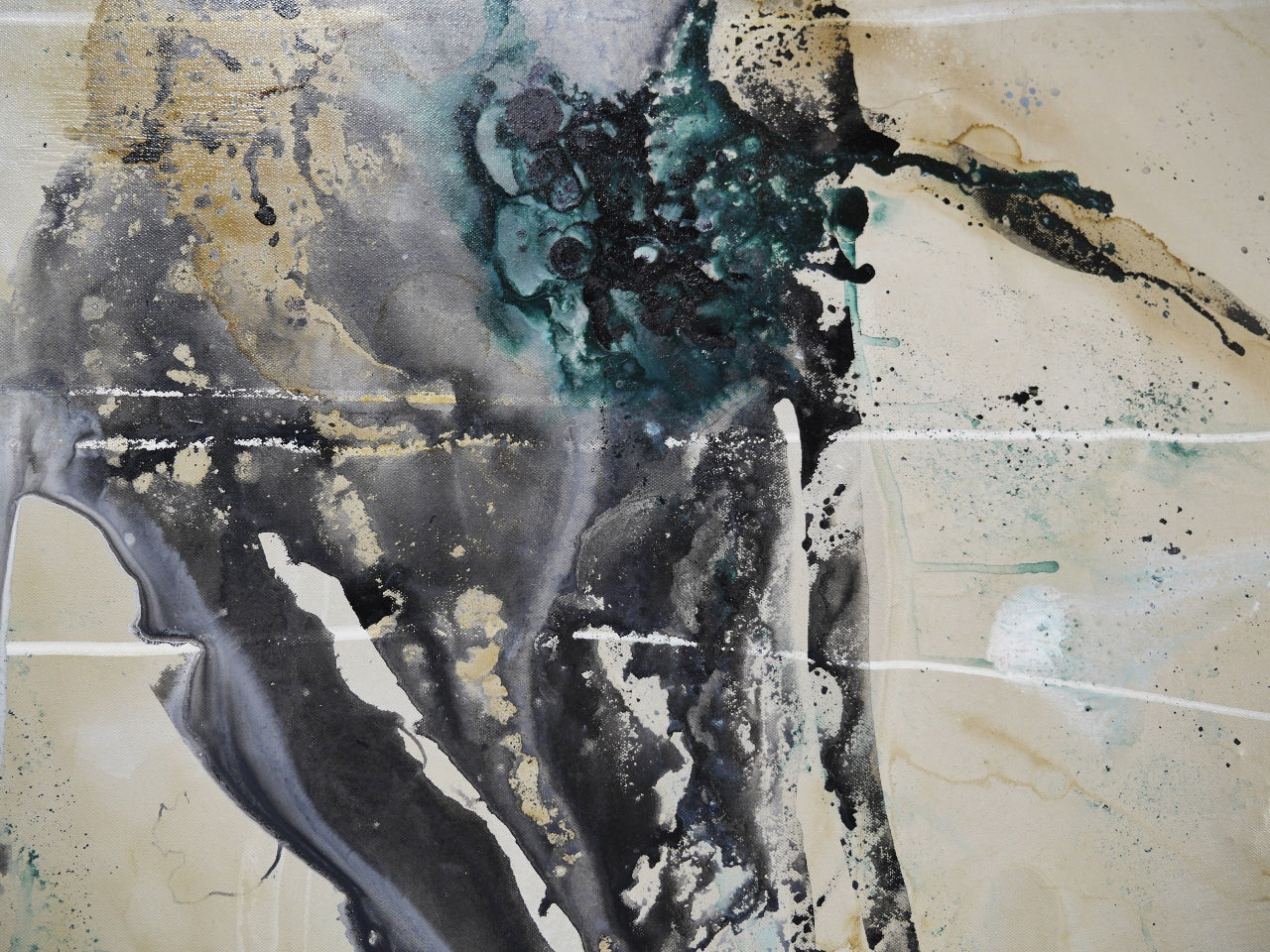Refined 57 200cm x 120cm Blended Ink Abstract Painting