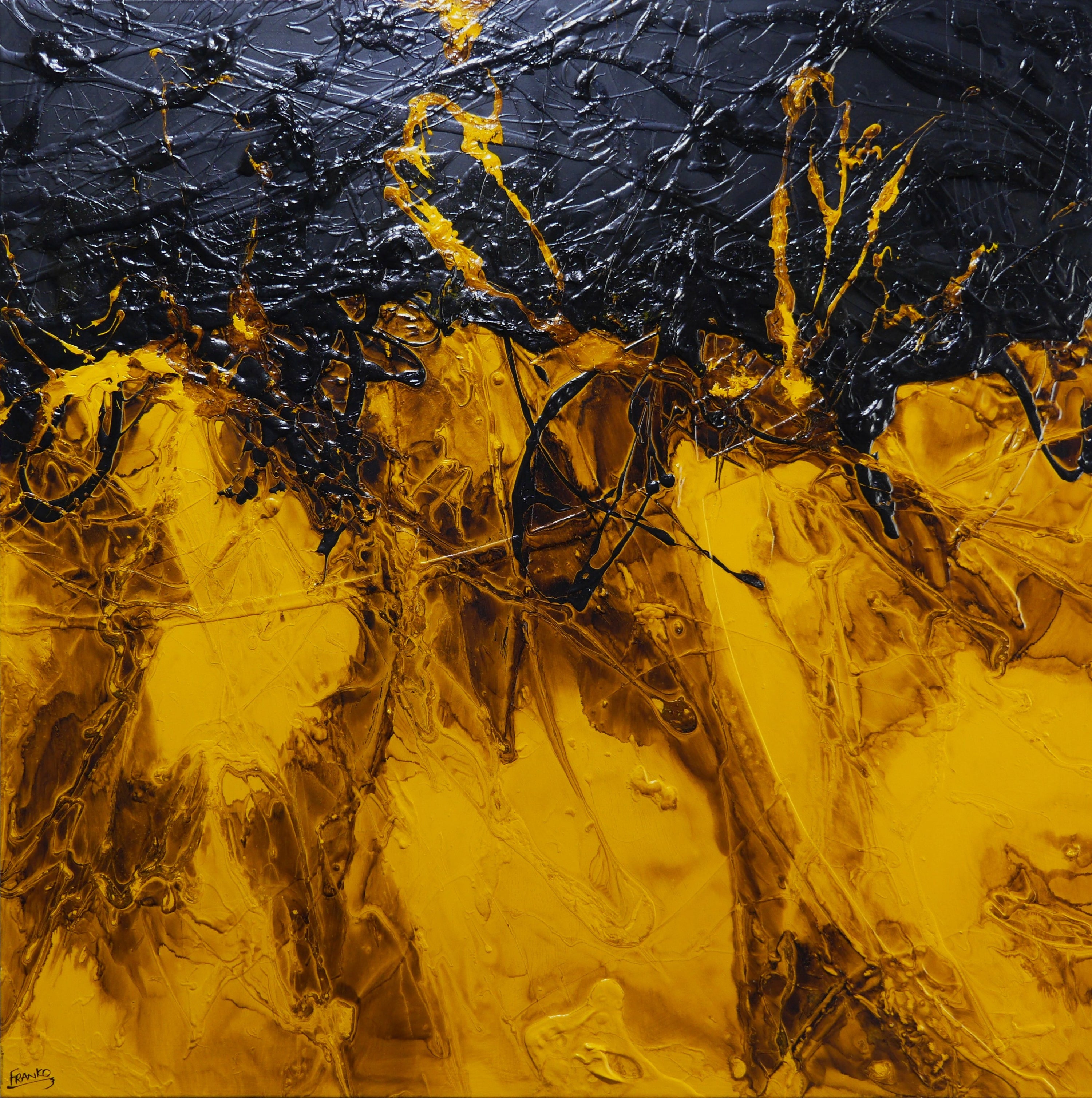 Blazing 180cm x 180cm Textured Abstract Painting