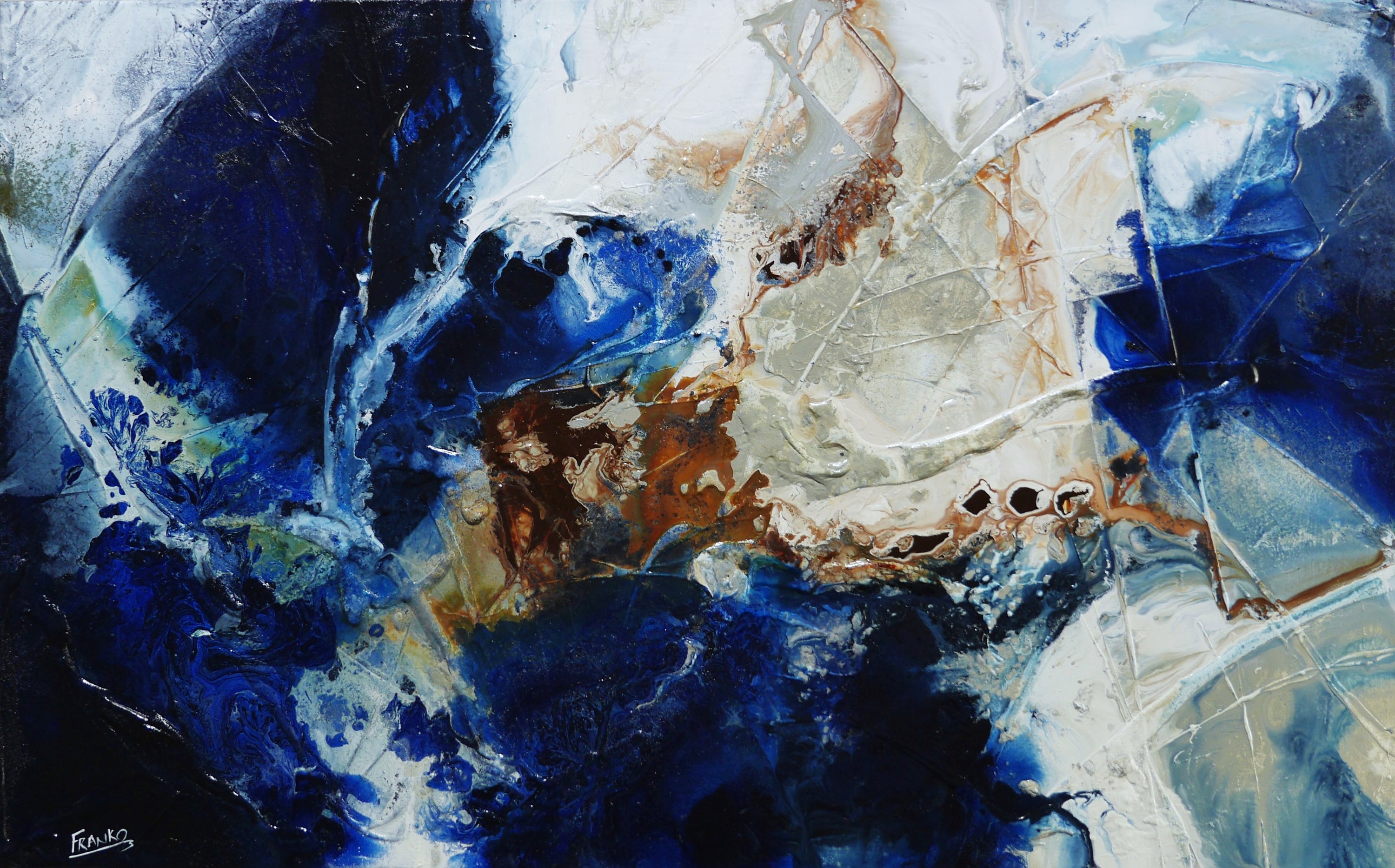 Rust Wave 160cm x 100cm Textured Abstract Painting