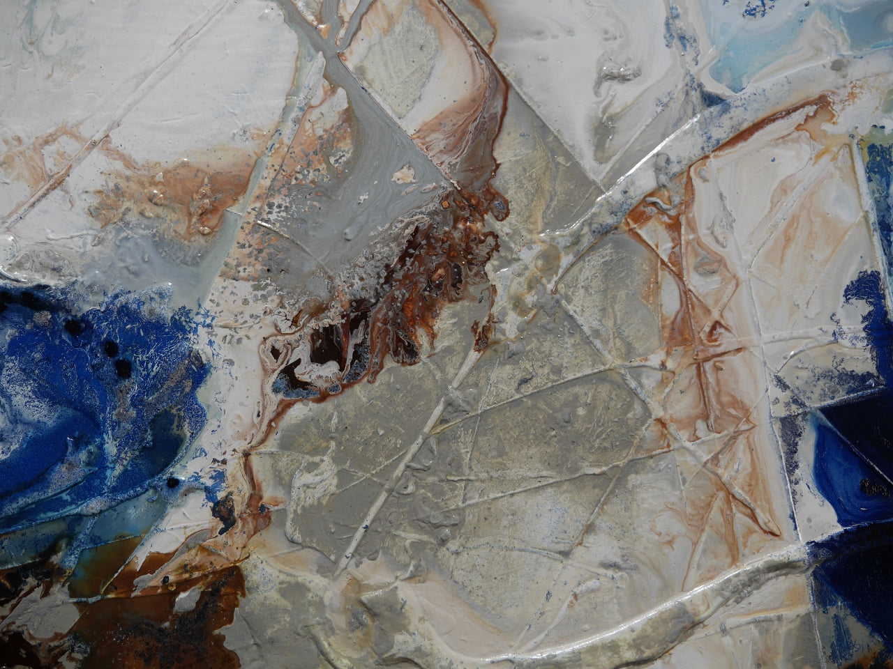 Rust Wave 160cm x 100cm Textured Abstract Painting – Franklin Art Studio