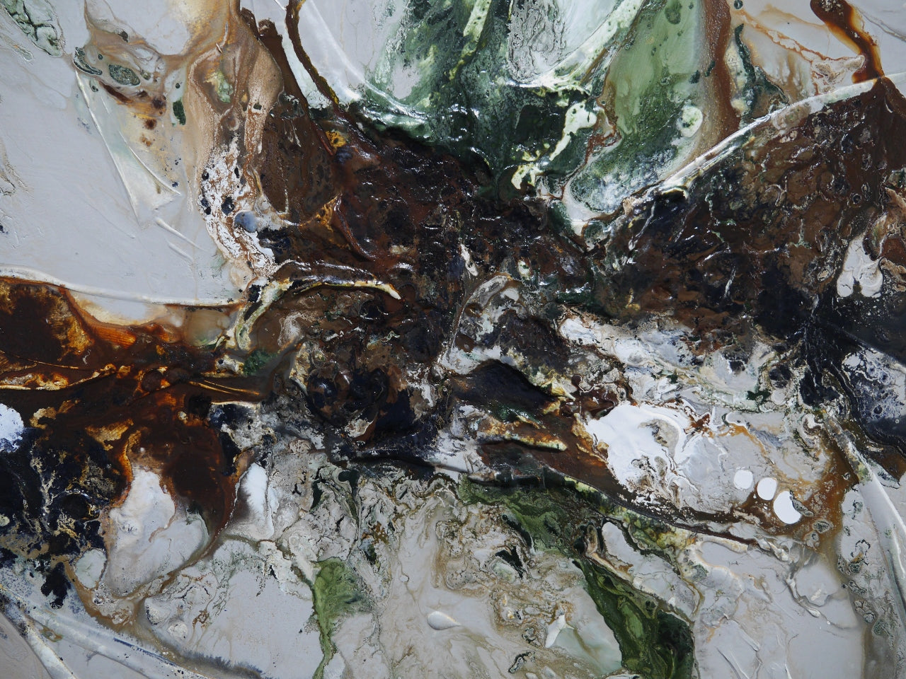 Olives and Coconuts 190cm x 100cm Textured Abstract Painting