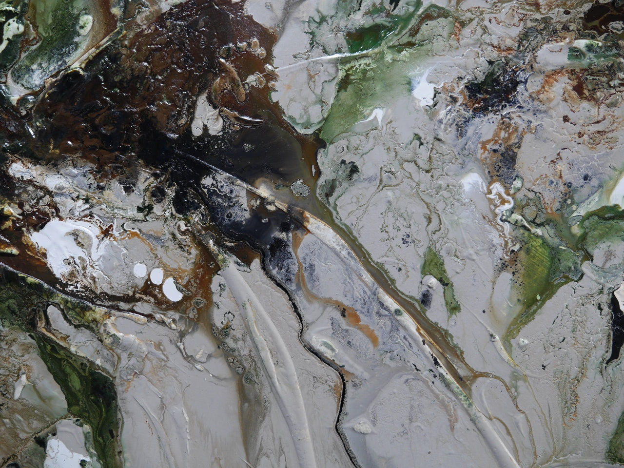 Olives and Coconuts 190cm x 100cm Textured Abstract Painting