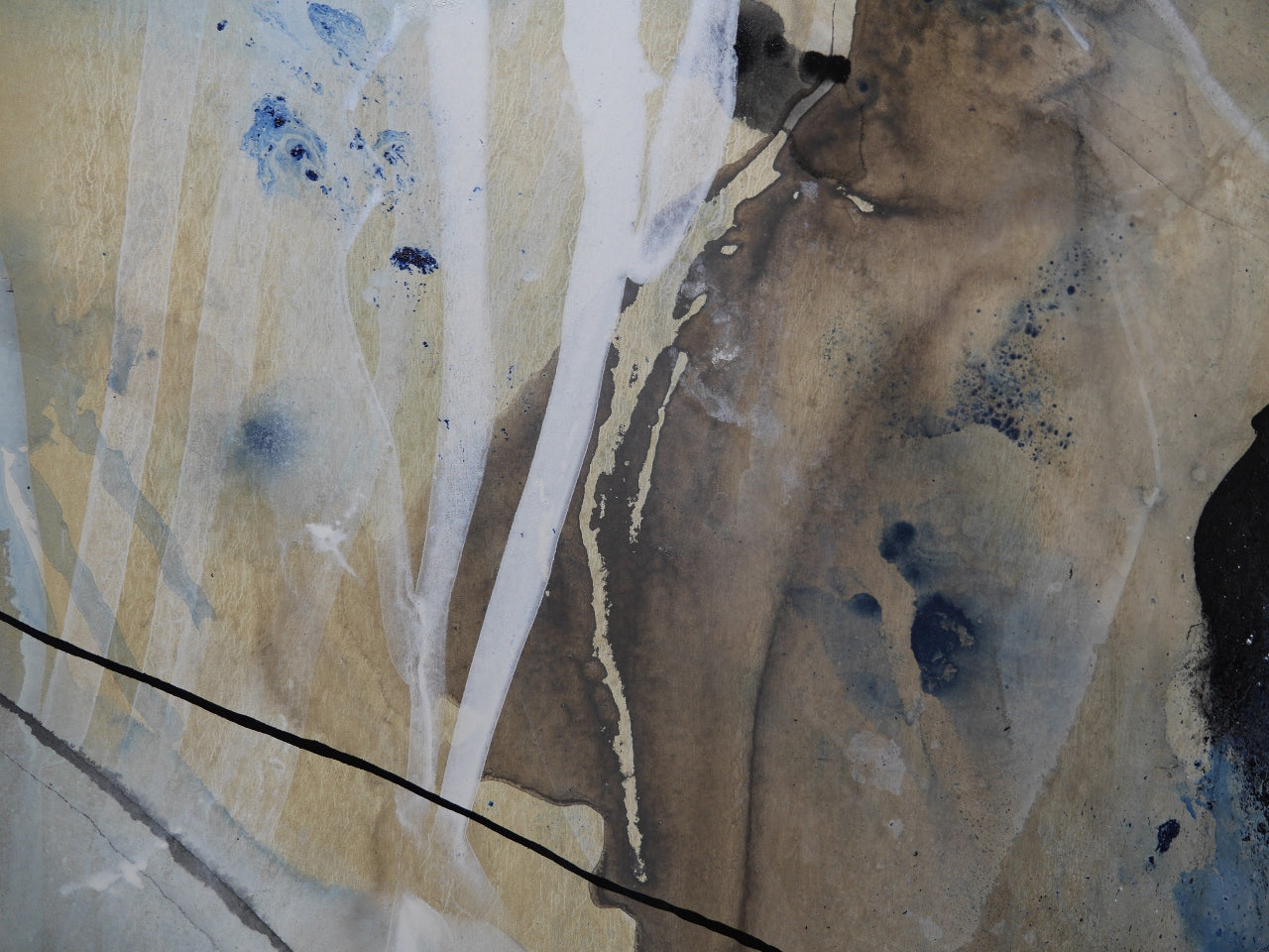 Refined 77 250cm x 150cm Blended Ink Abstract Painting