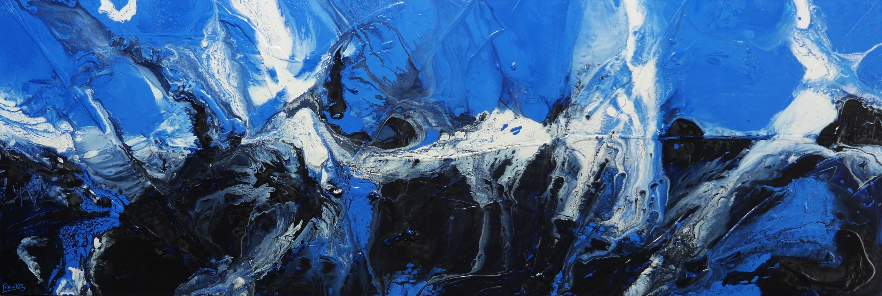 Aquaholic 295cm x 100cm Textured Abstract Painting-Abstract-[Franko_Artist]-[Australian_artist]-[Gold_Coast]-[Brisbane]-[modern]-[contemporary]-[original]-[Large_artwork]-Franklin Art Studio