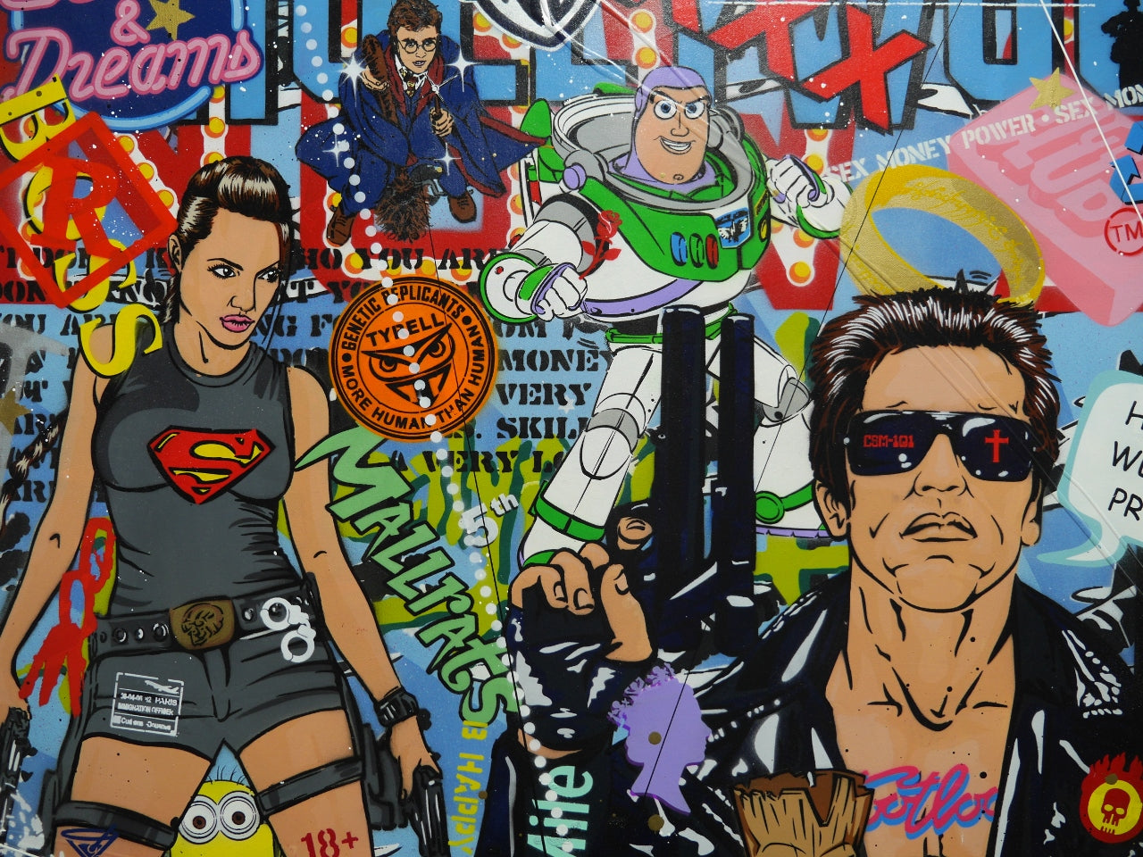 The Golden Ticket 240cm x 120cm Textured Urban Pop Art Painting
