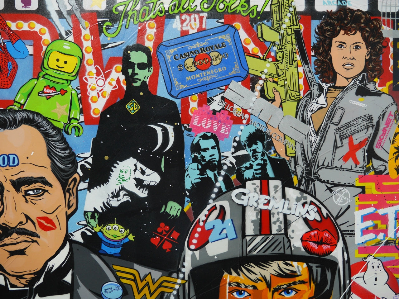 The Golden Ticket 240cm x 120cm Textured Urban Pop Art Painting