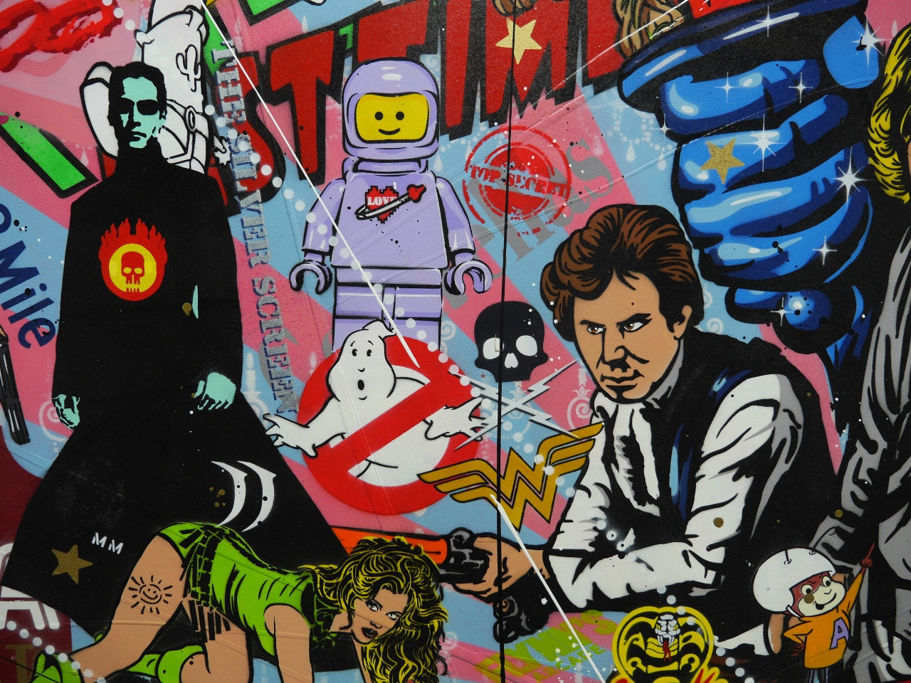 Cinematica Maxed 270cm x 120cm Textured Urban Pop Art Painting
