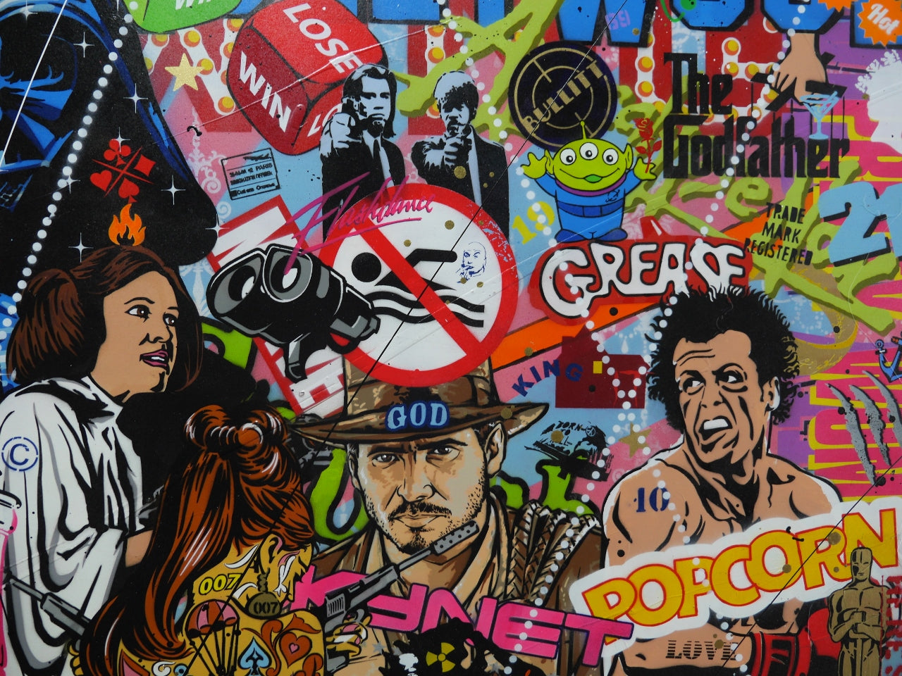 Cinematica Maxed 270cm x 120cm Textured Urban Pop Art Painting