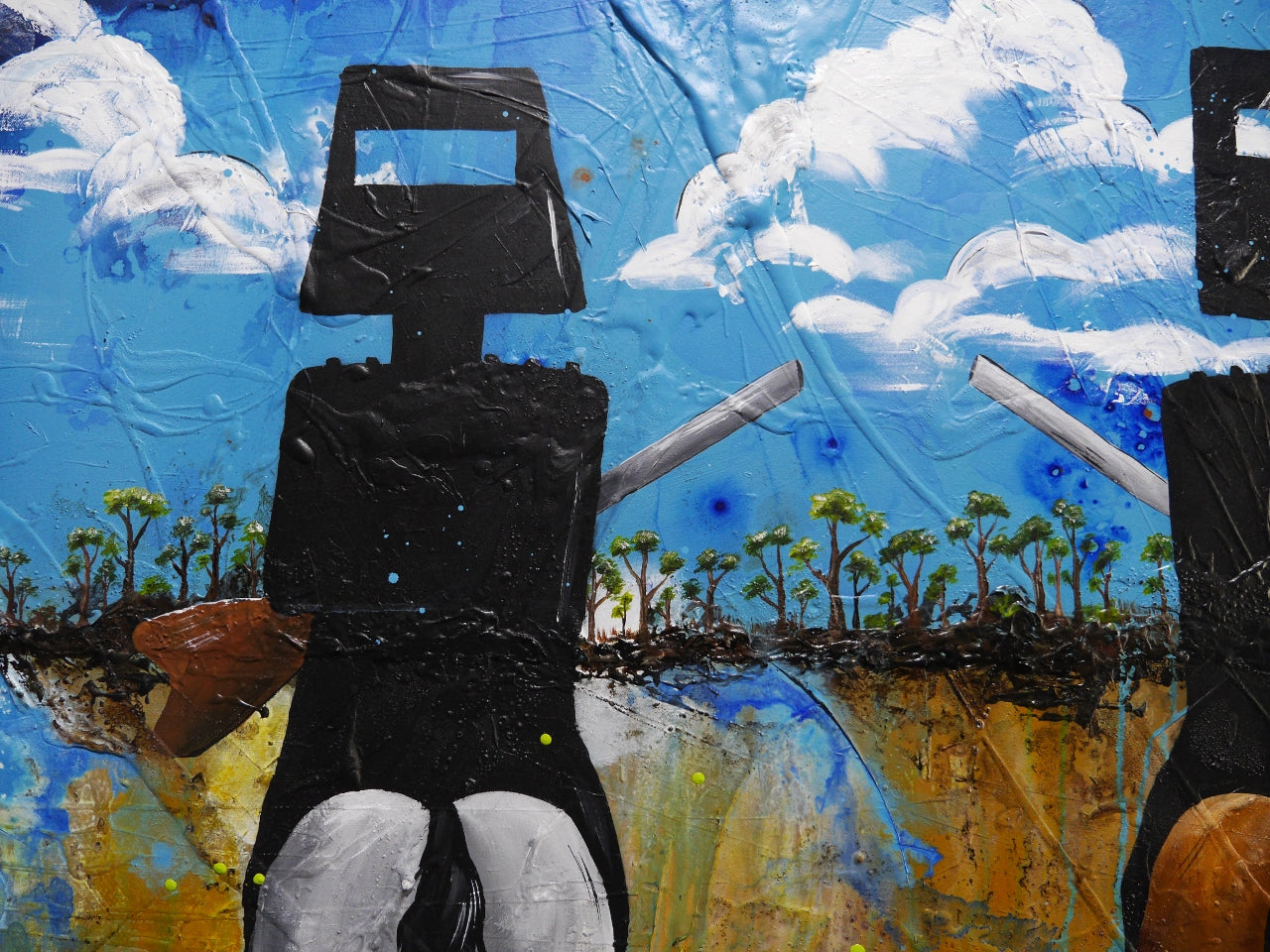 Kelly Bros 200cm x 120cm Ned Kelly Abstract Realism Textured Painting