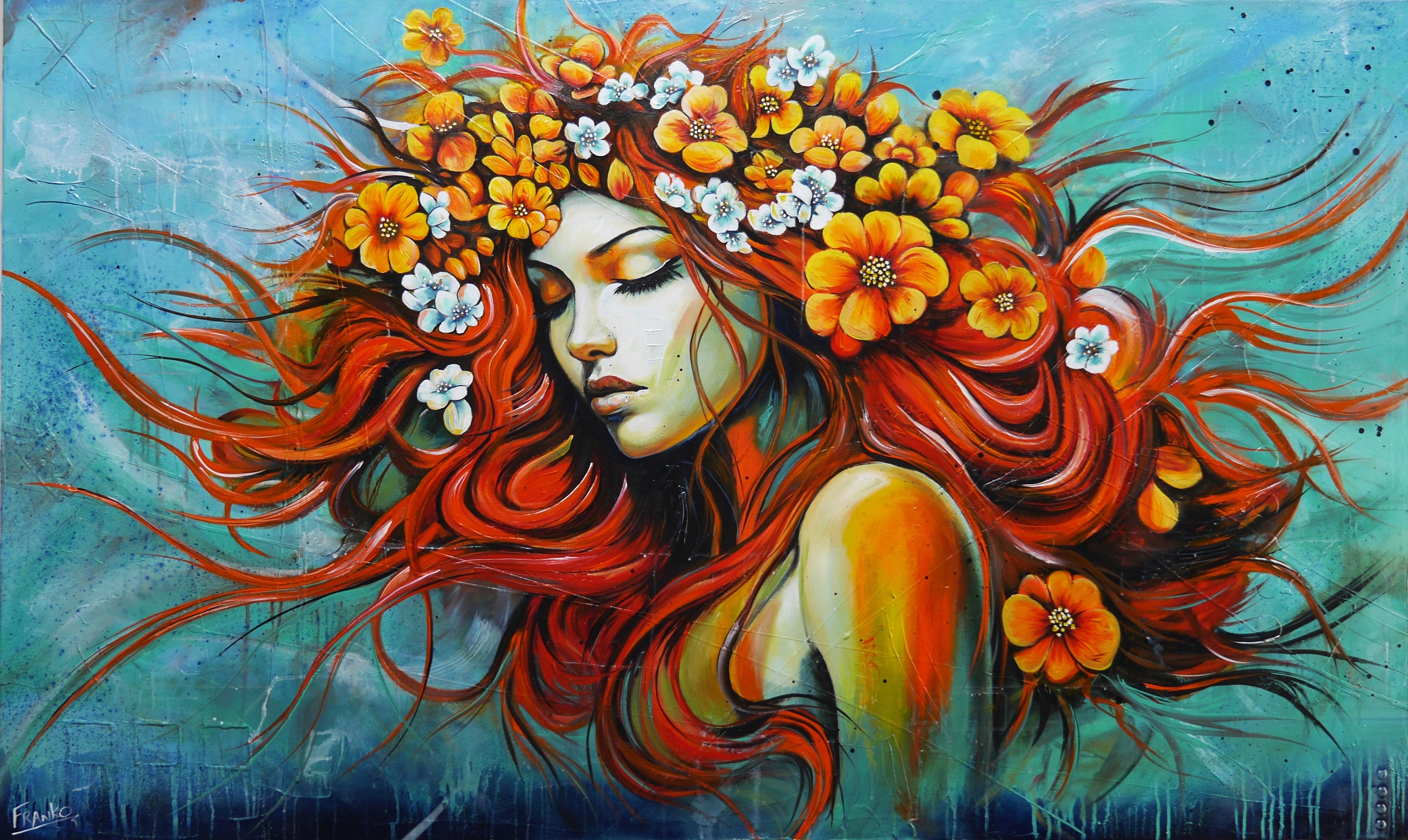 Calista 200cm x 120cm Abstract Realism Textured Framed Painting