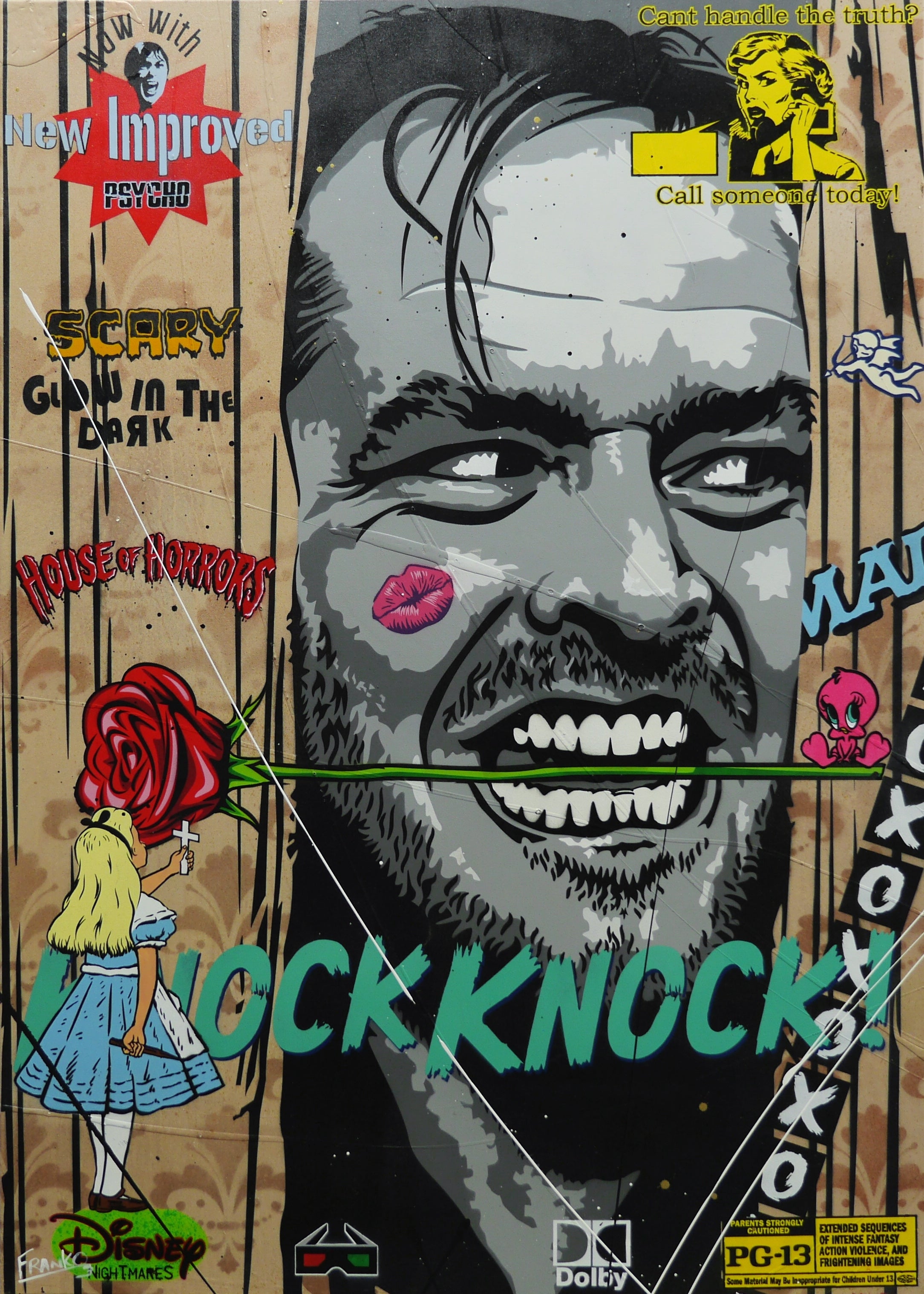 Johnny Be Good 140cm x 100cm Textured Urban Pop Art Painting-Urban Pop Art-[Franko_Artist]-[Australian_artist]-[Gold_Coast]-[Brisbane]-[modern]-[contemporary]-[original]-[Large_artwork]-Franklin Art Studio