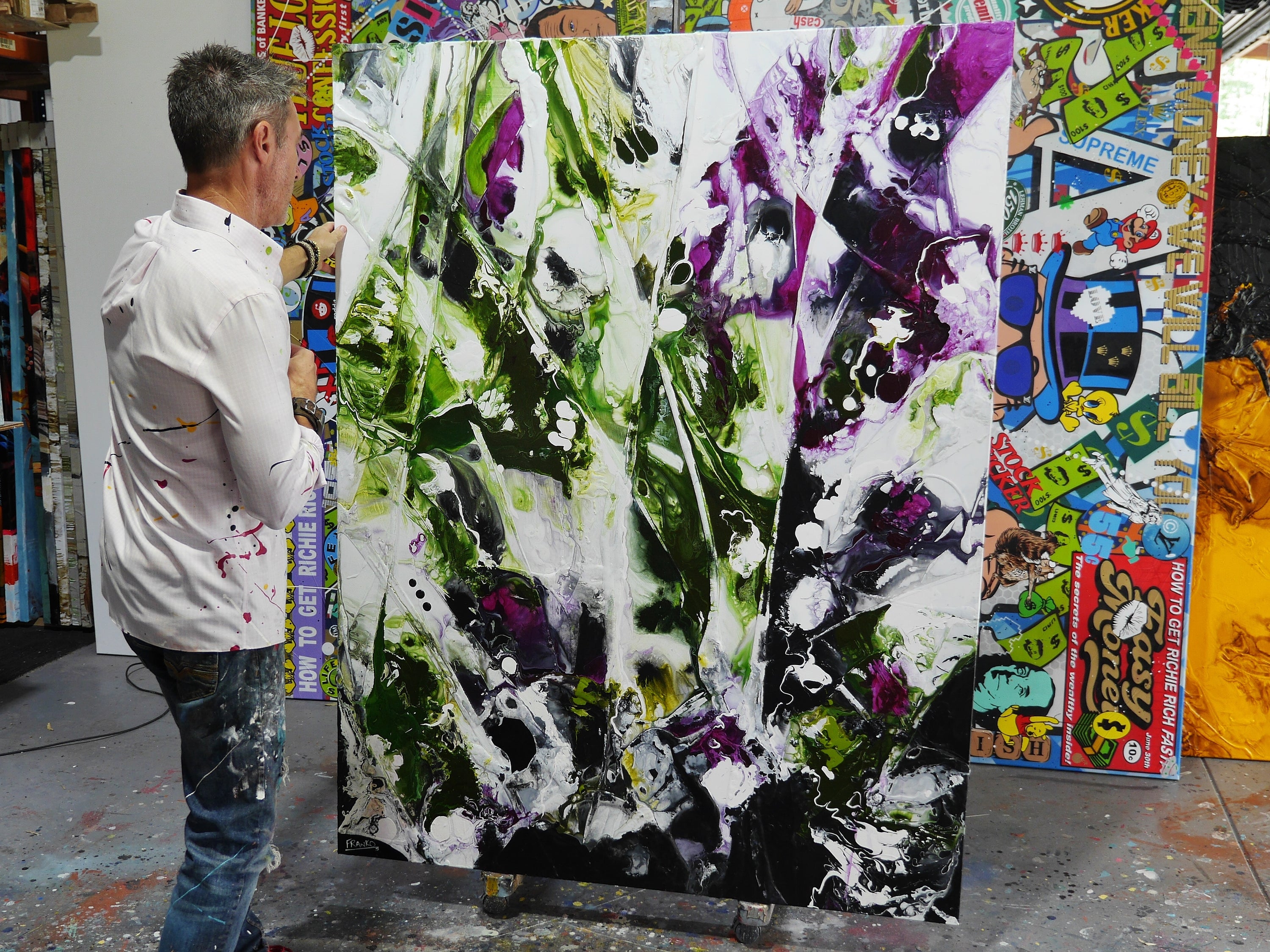 Velvetine and Sap 140cm x 180cm Original Hand Painted Textured Abstract Painting