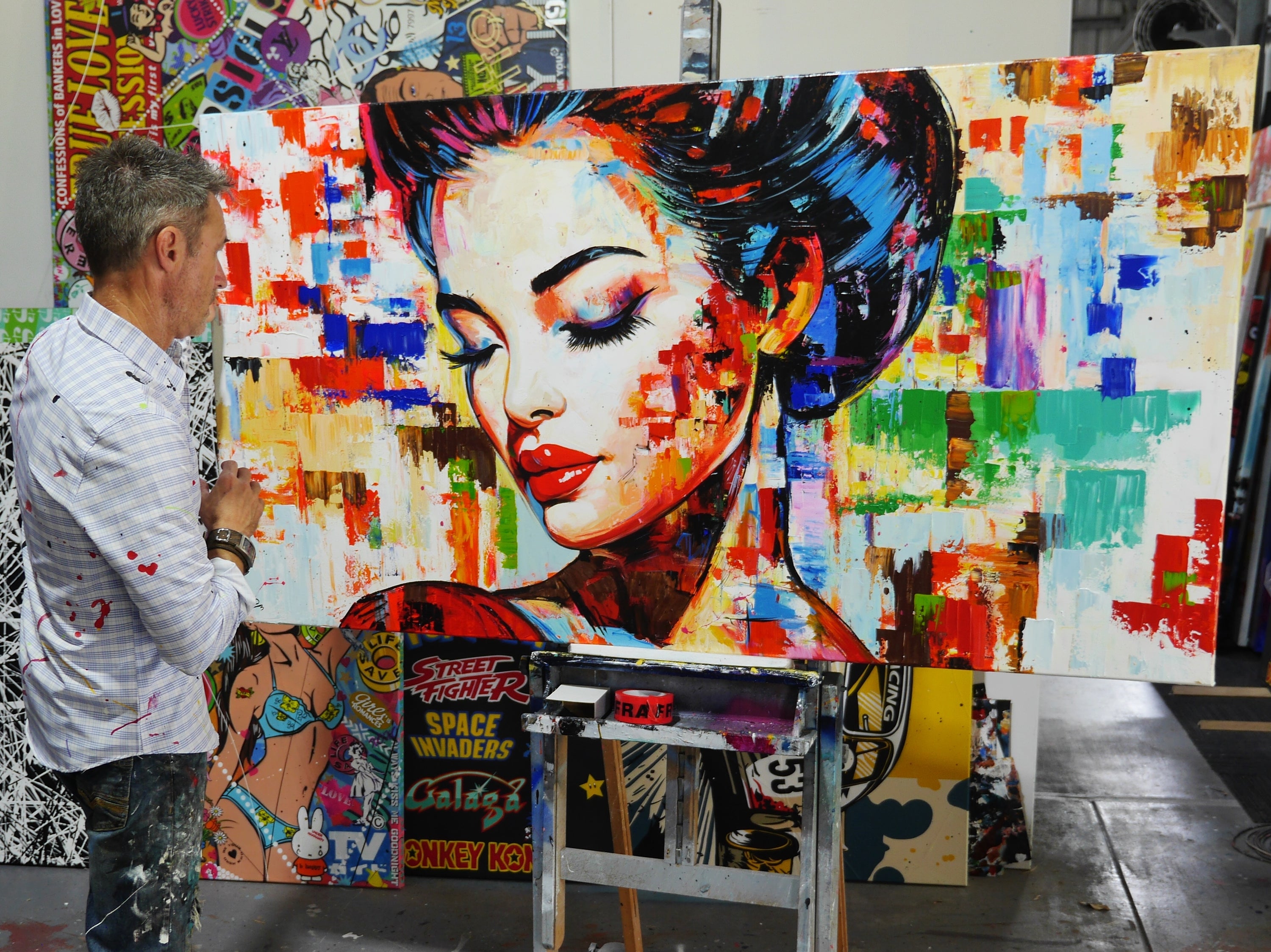 Yuga 190cm x 100cm FRAMED Abstract Realism Textured Painting