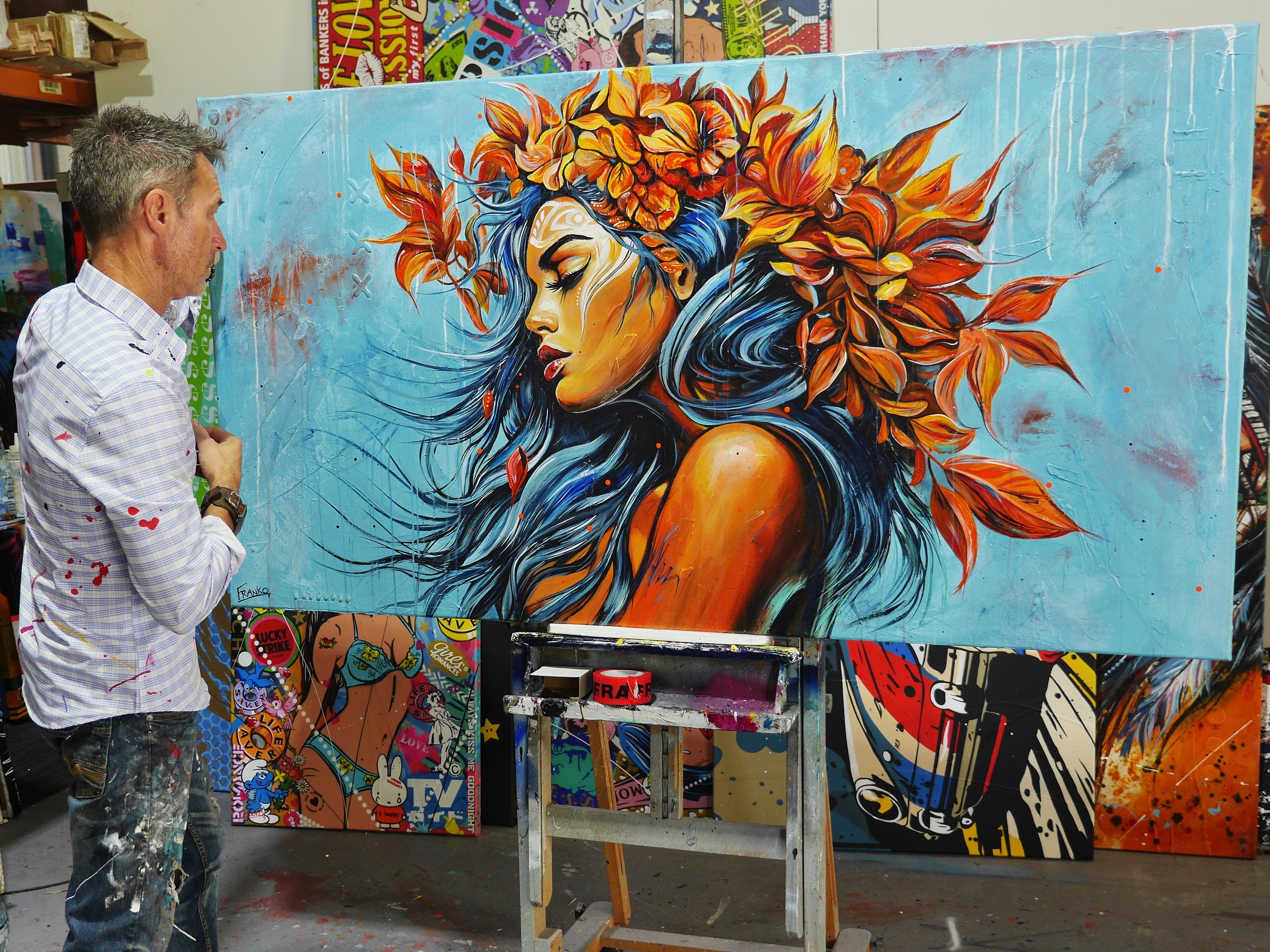 Nike 190cm x 100cm FRAMED Abstract Realism Textured Painting