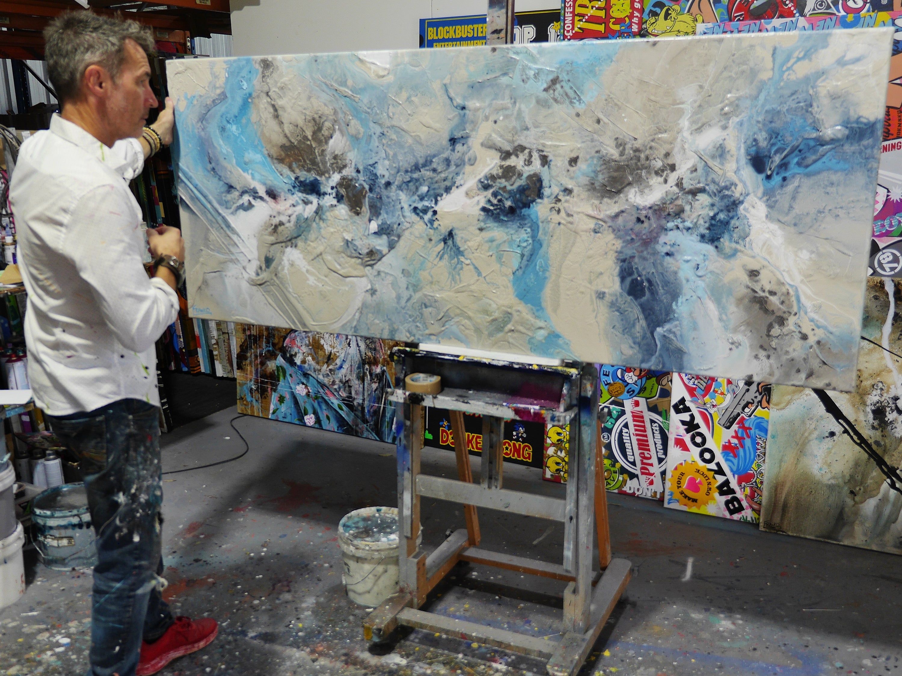 Salt Swept 200cm x 80cm Textured Abstract Painting