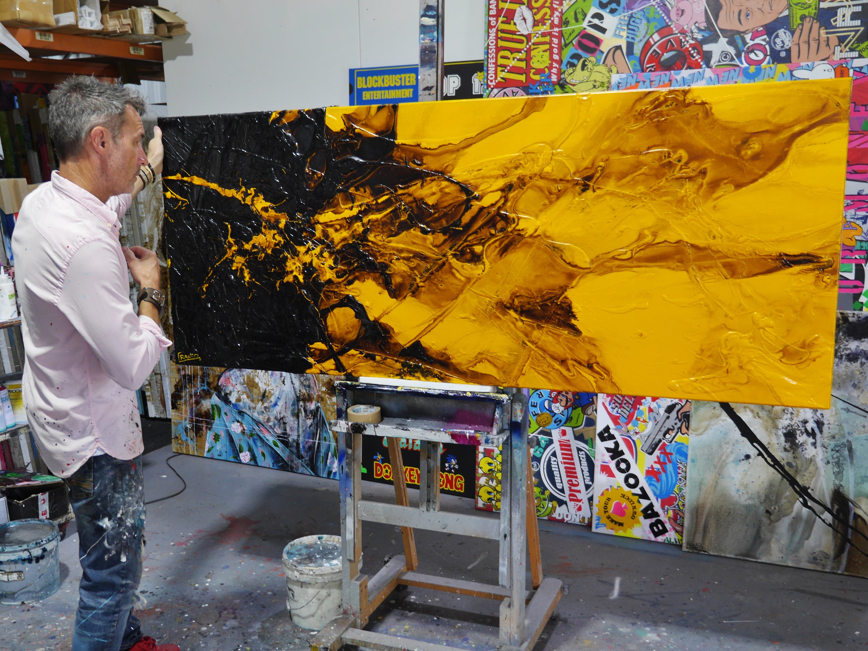 Solar 200cm x 80cm Textured Abstract Painting