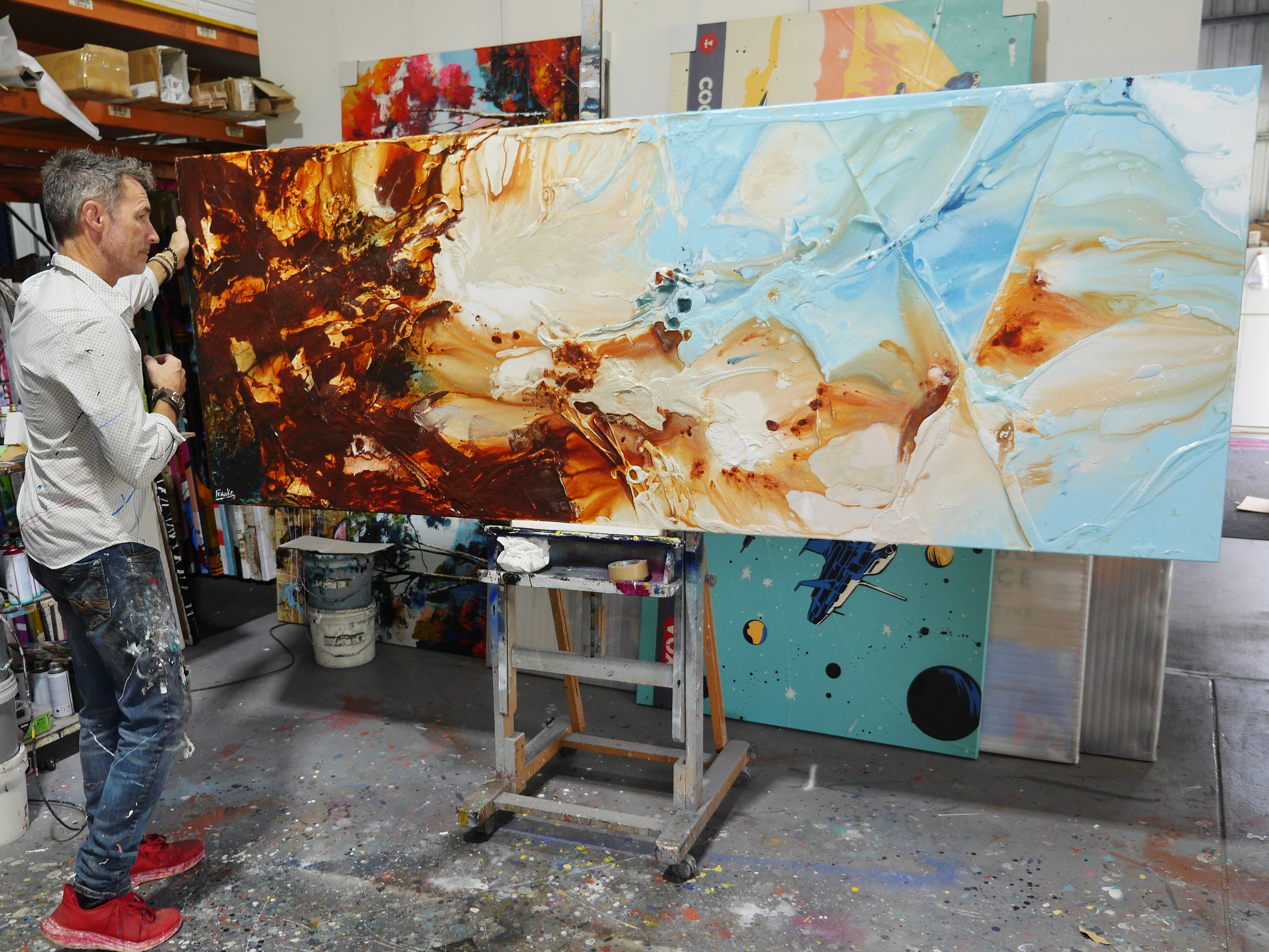 West Coast 270cm x 100cm Textured Abstract Painting