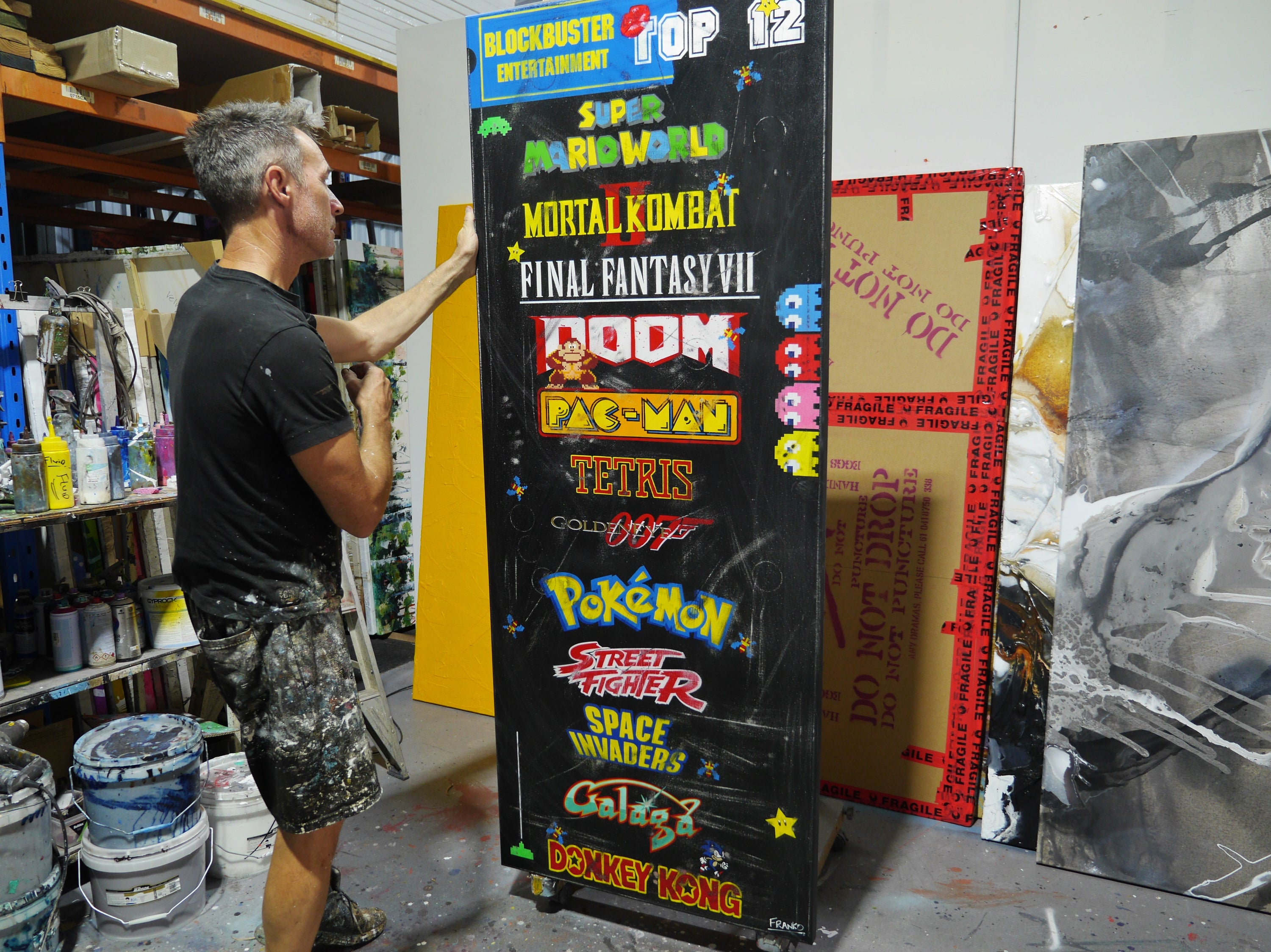 Top Gamers 200cm x 80cm Original Hand Painted Pop Art Painting