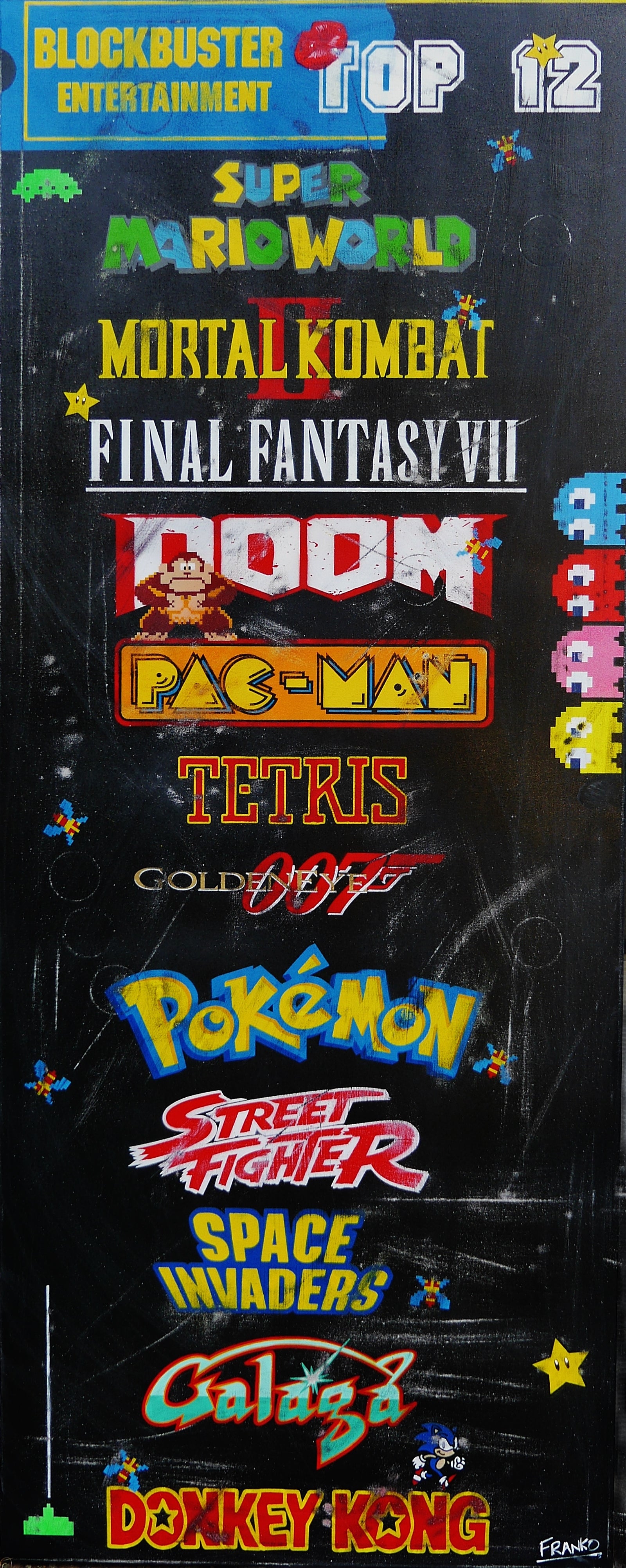 Top Gamers 200cm x 80cm Original Hand Painted Pop Art Painting