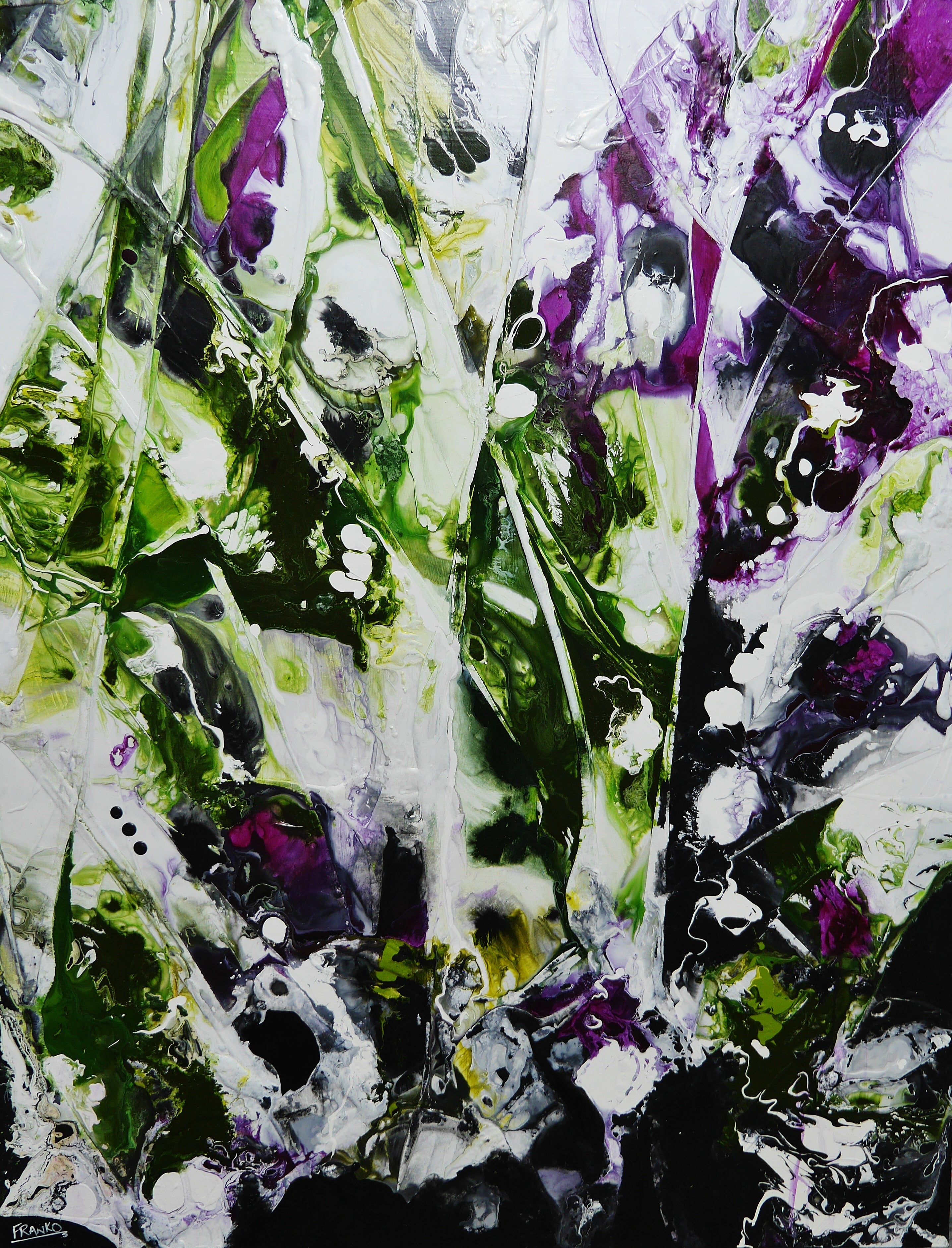 Velvetine and Sap 140cm x 180cm Original Hand Painted Textured Abstract Painting