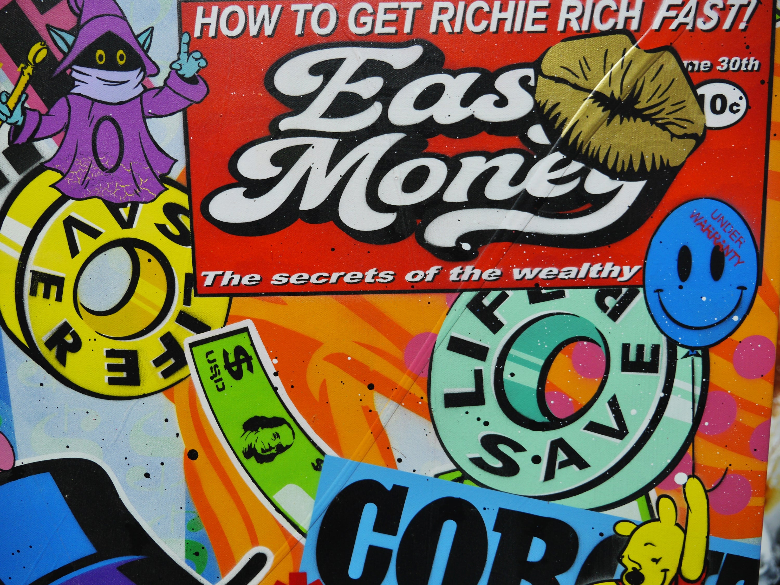 The Secrets 100cm x 140cm Monopoly Man Textured Urban Pop Art Painting