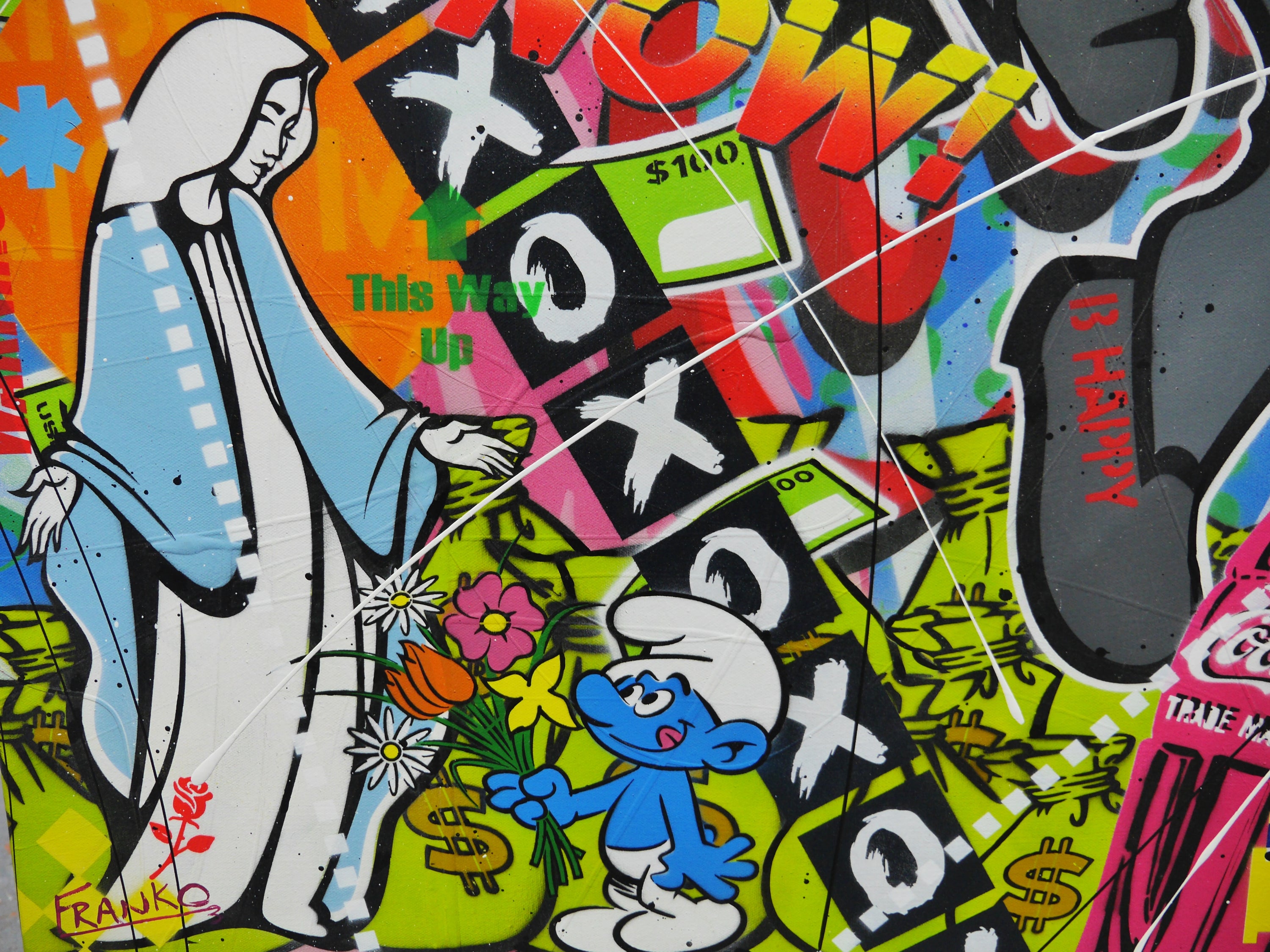 The Secrets 100cm x 140cm Monopoly Man Textured Urban Pop Art Painting