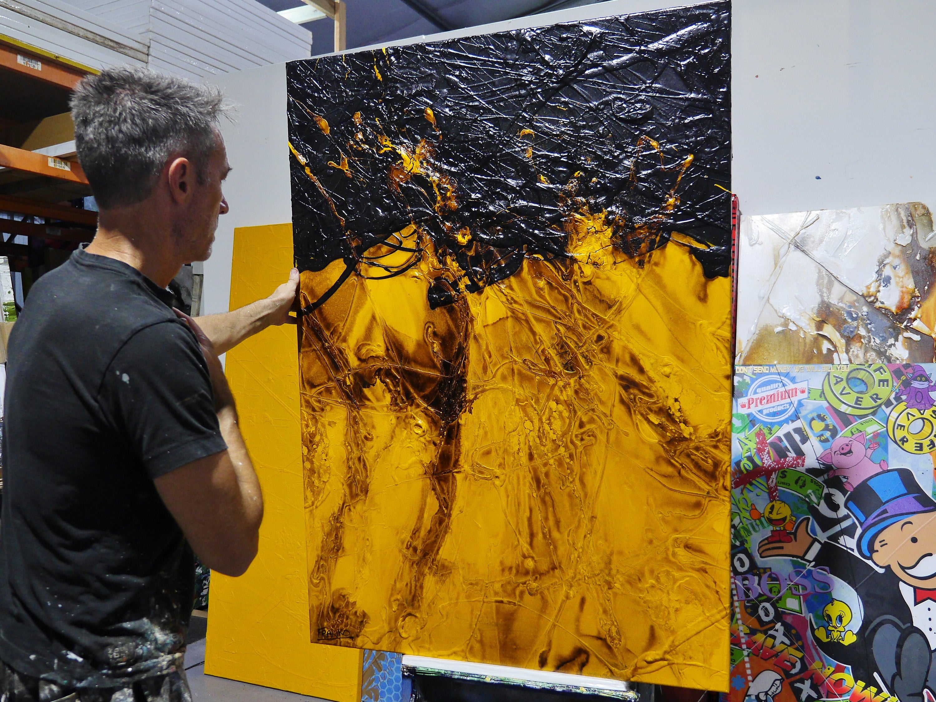 Raw Solar 100cm x 140cm Textured Abstract Painting