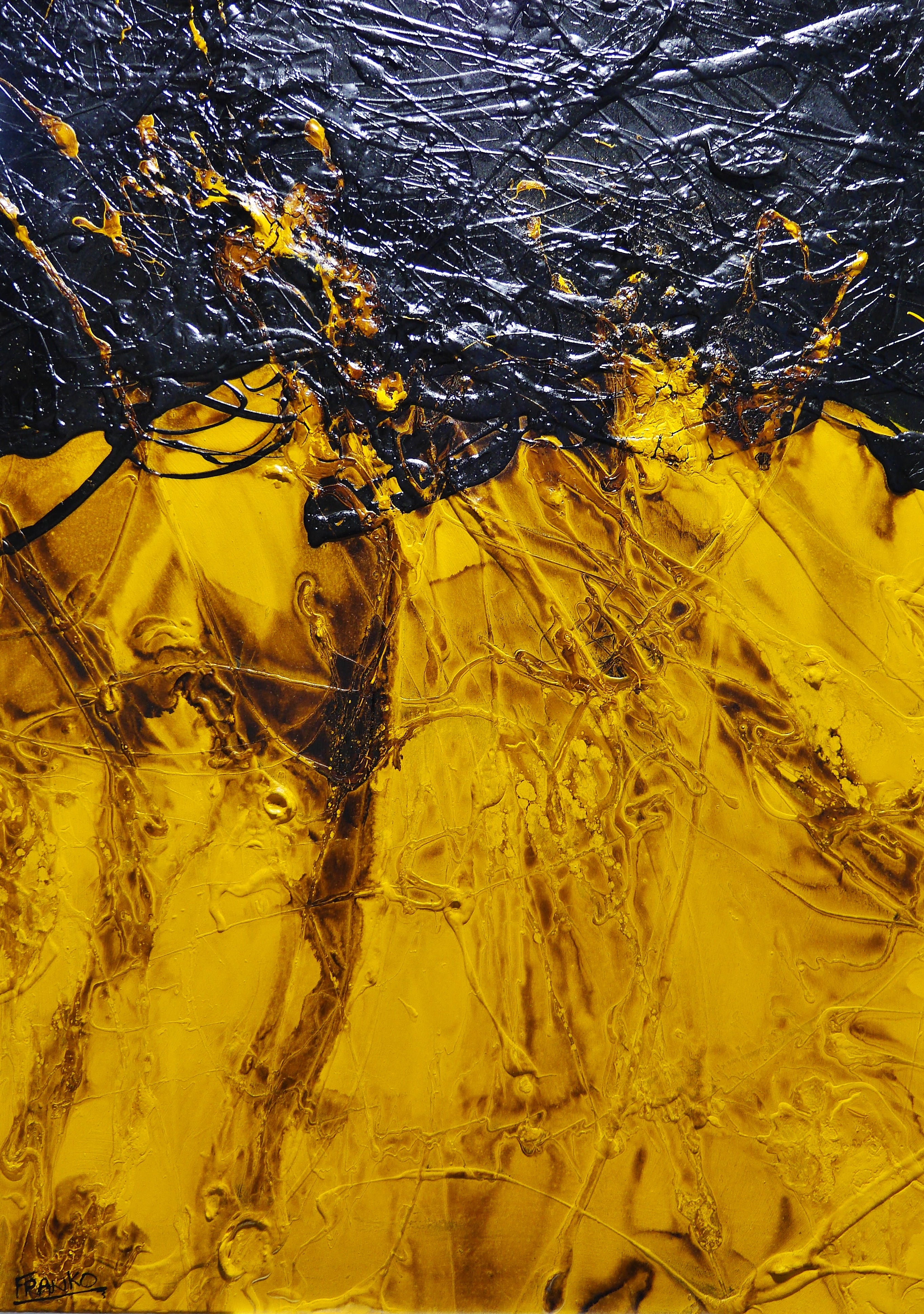 Raw Solar 100cm x 140cm Textured Abstract Painting