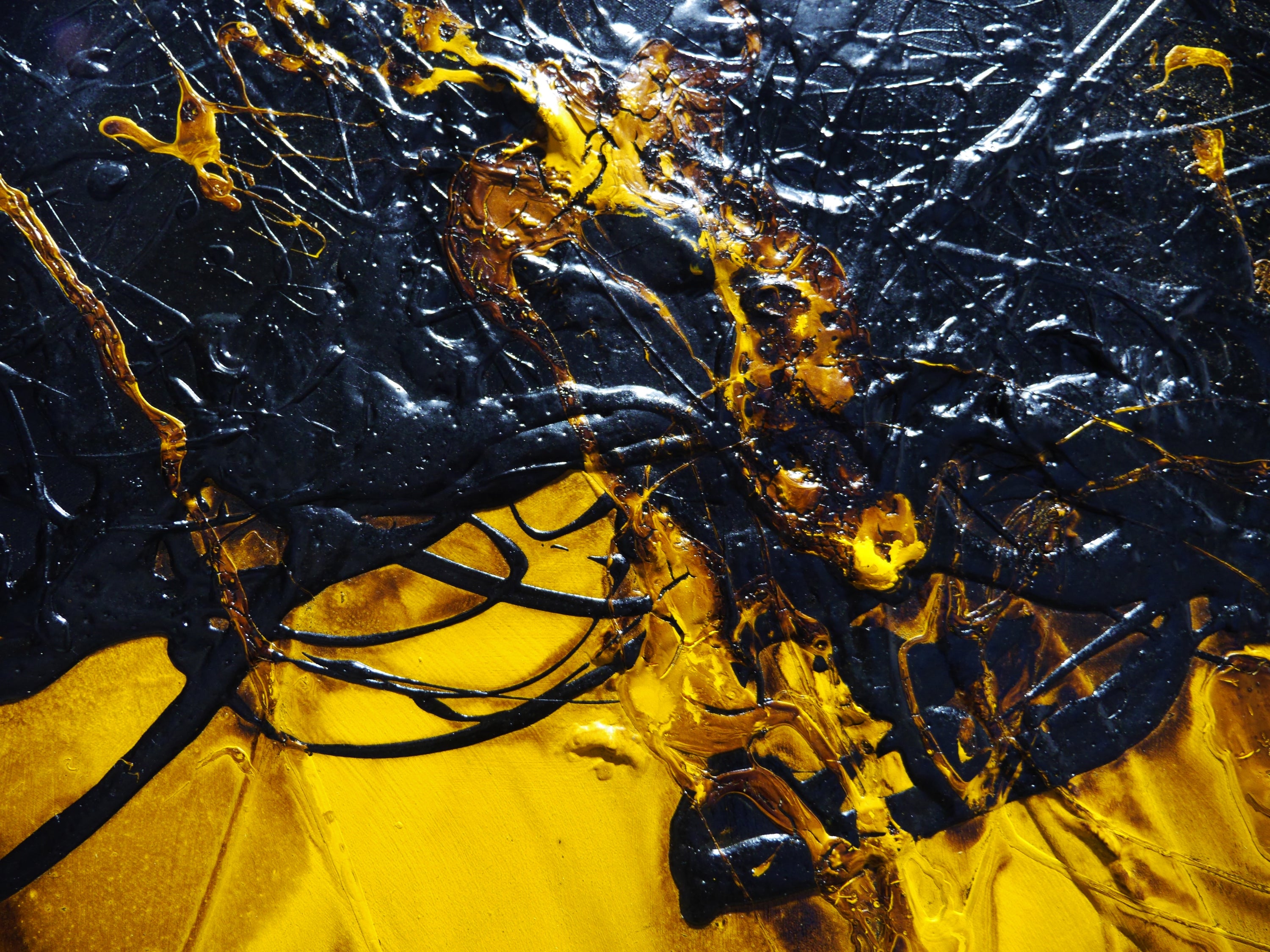 Raw Solar 100cm x 140cm Textured Abstract Painting