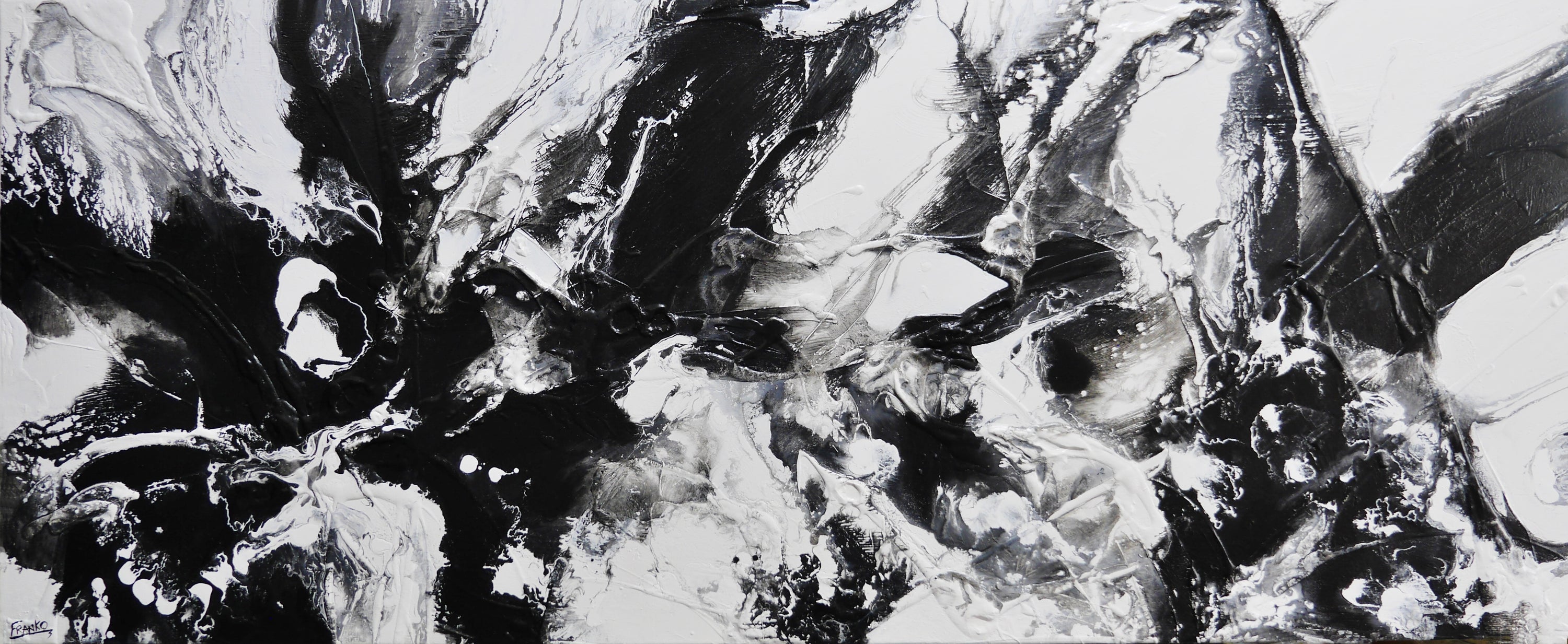 Carbonated 240cm x 100cm Textured Abstract Painting
