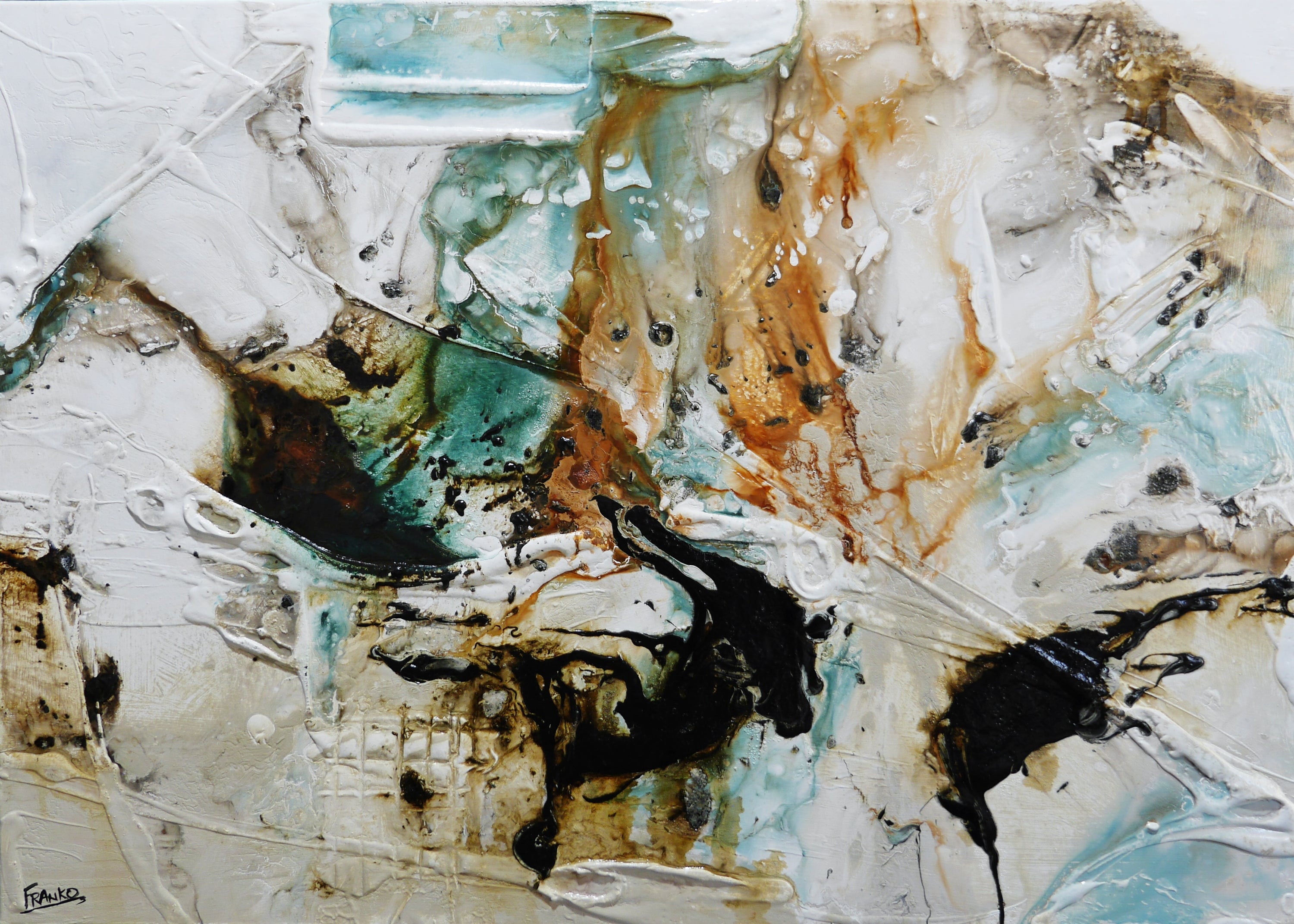 Rain 140cm x 100cm Textured Abstract Painting (SOLD)