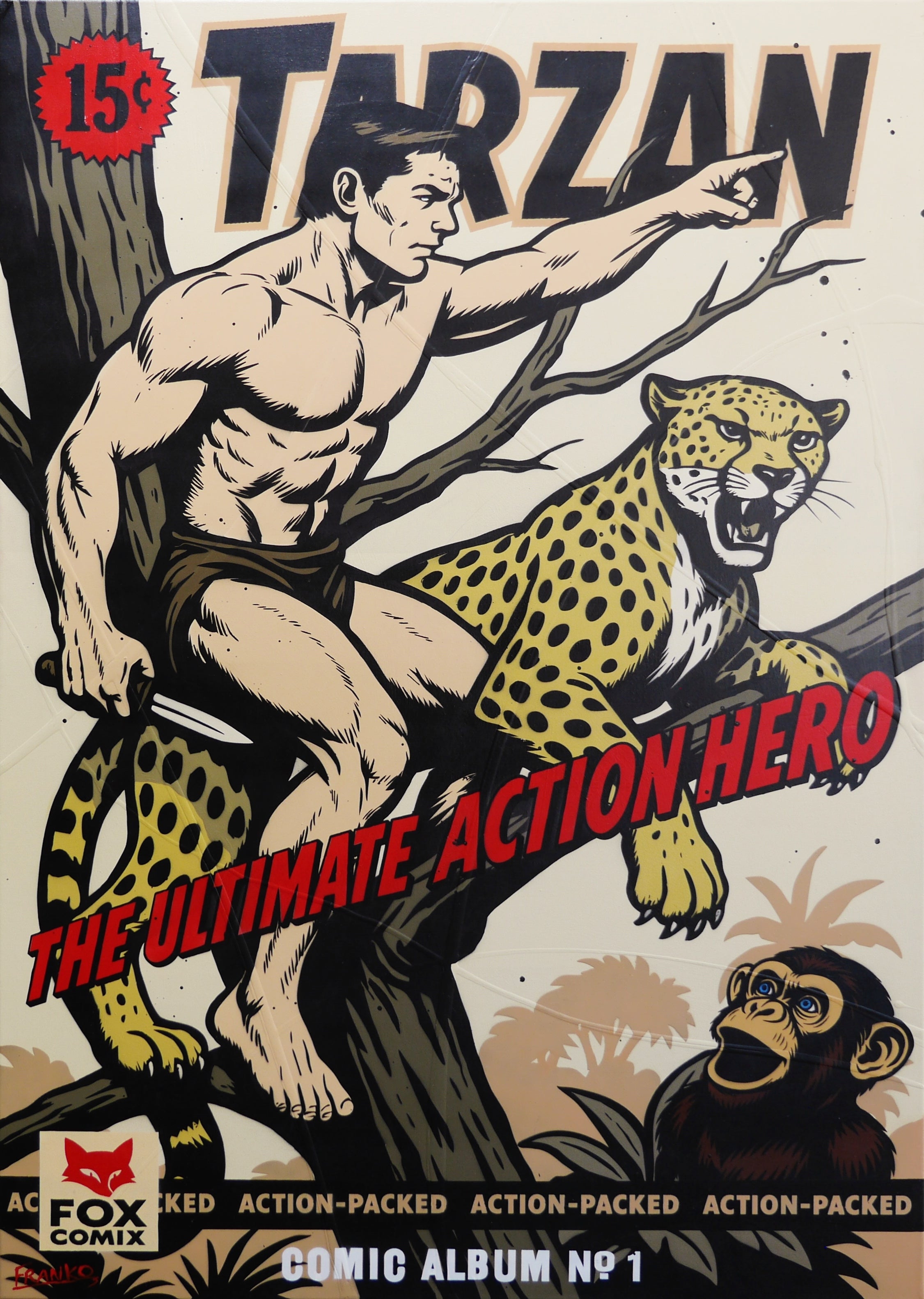 Tarzan Hero 100cm x 140cm Textured Urban Pop Art Painting