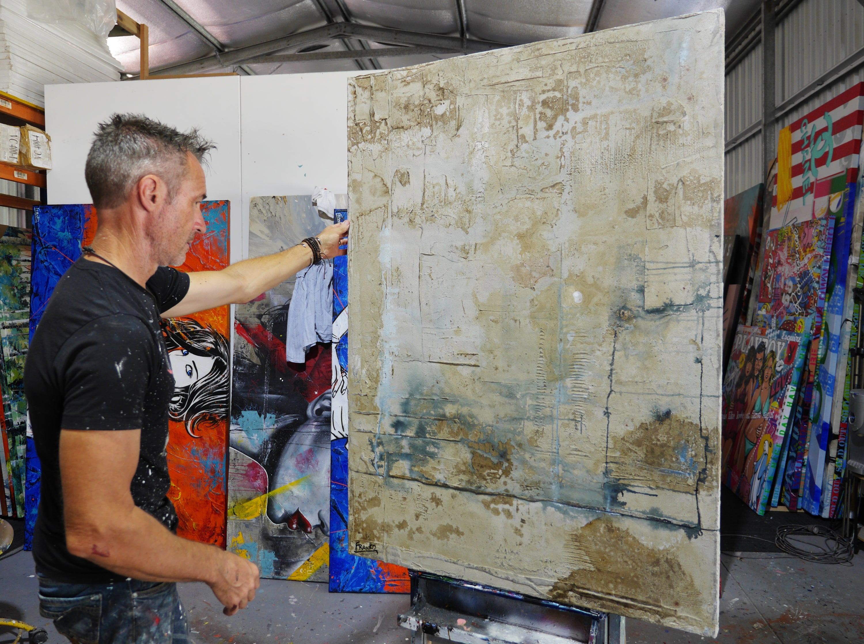 Induction 100cm x 140cm Industrial Concrete Abstract Painting (SOLD)