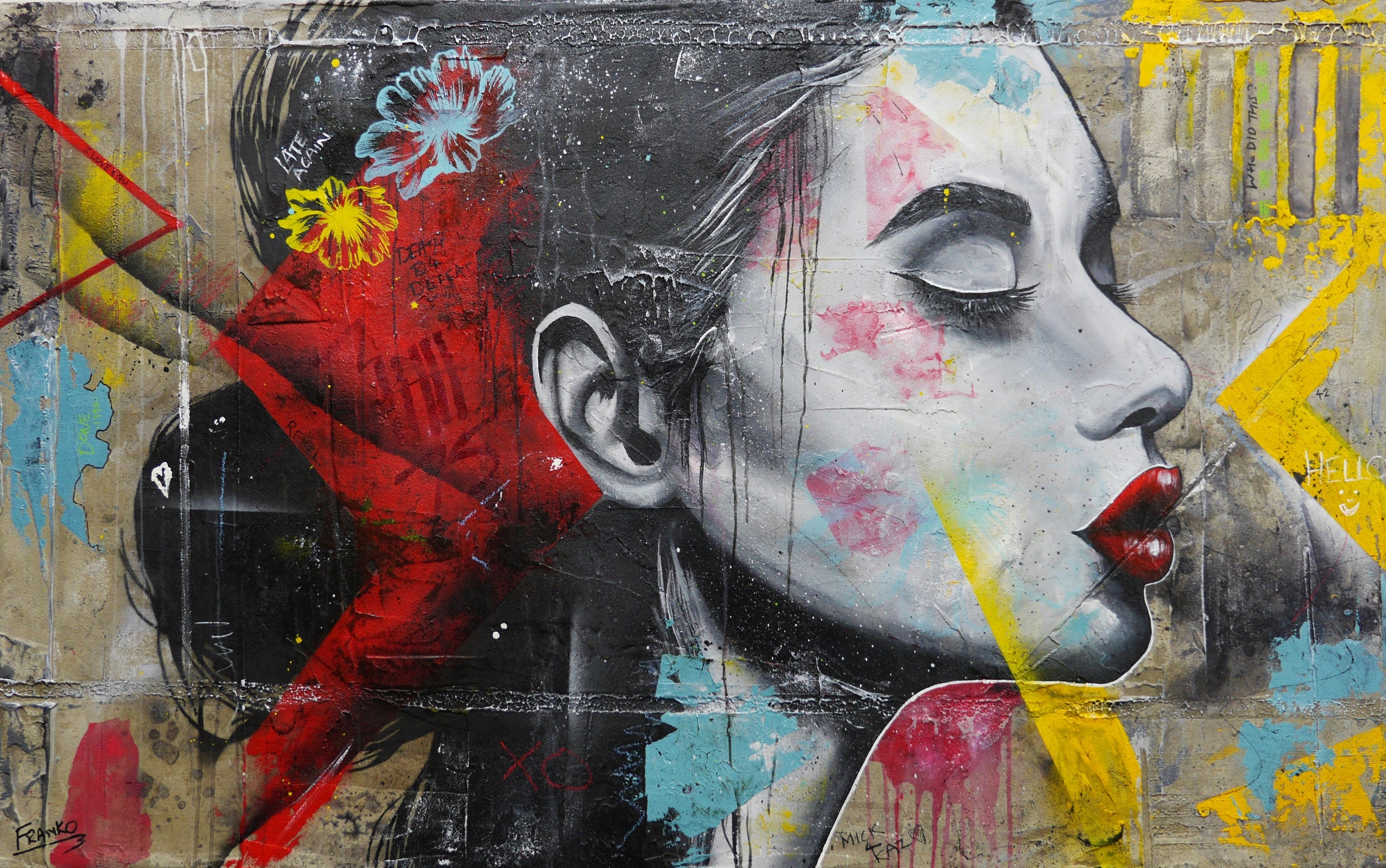 Blow 160cm x 100cm Industrial Concrete Textured Urban Pop Art Painting