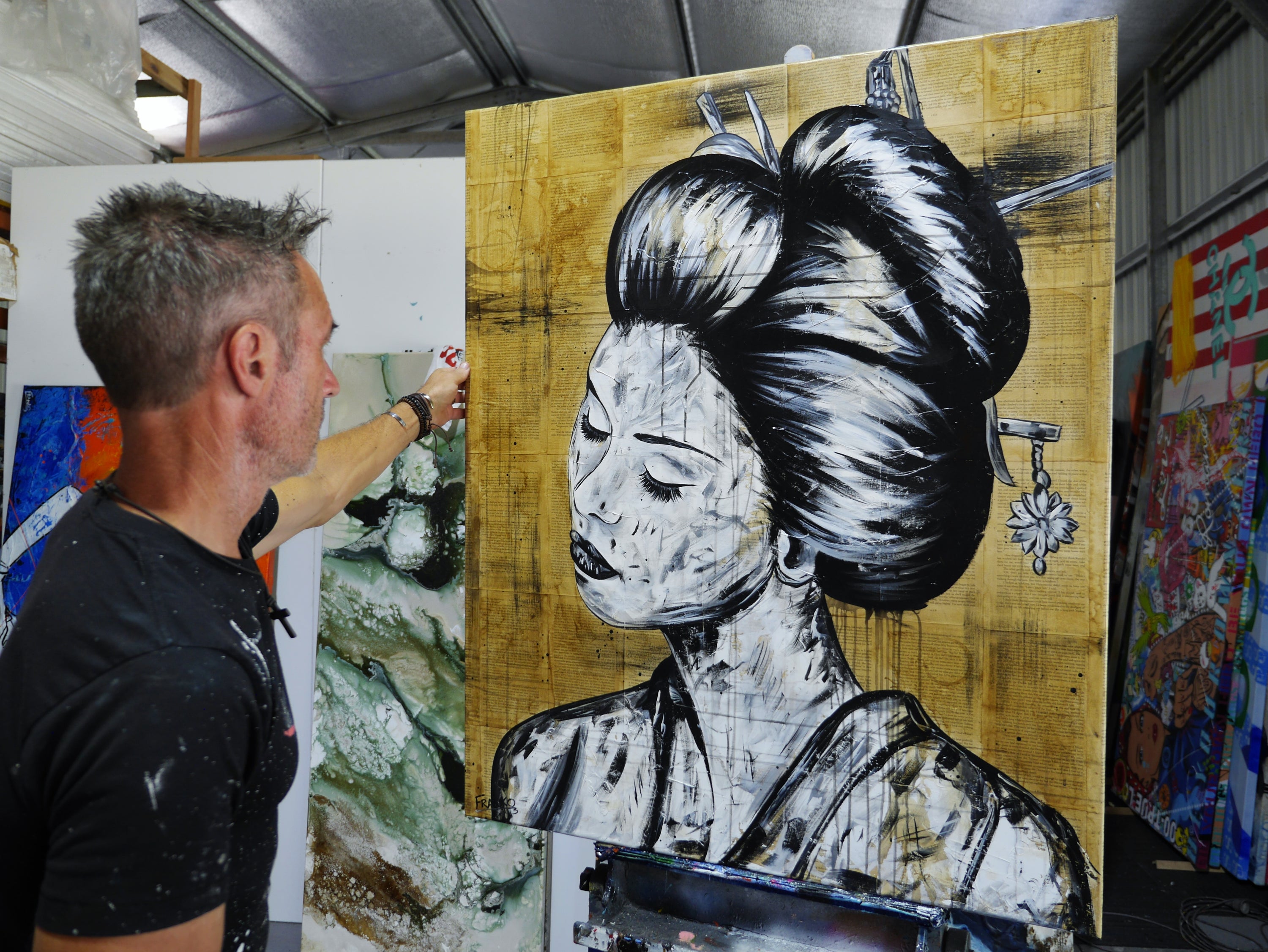 Geisha Study #9 100cm x 120cm Geisha Urban Pop Book Club Painting (SOLD)