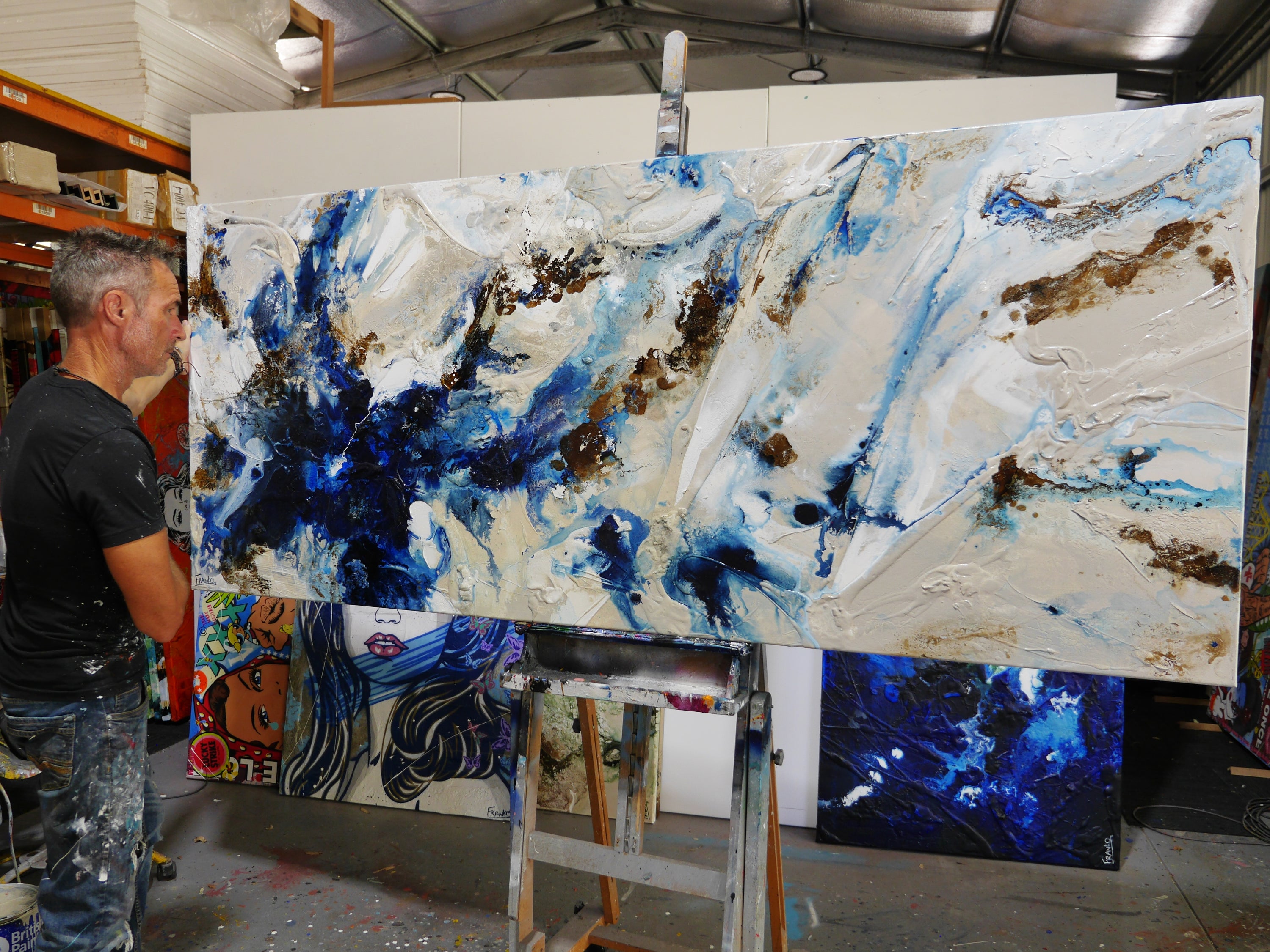 Electric Casbah 240cm x 100cm Textured Abstract Painting