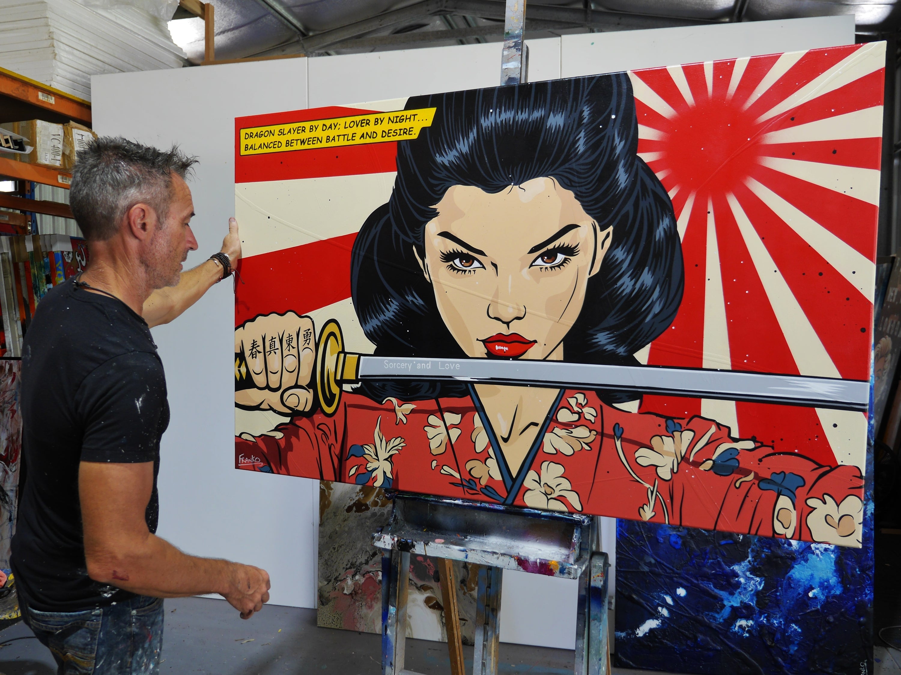 Dragon Slayer 160cm x 100cm Classic Pop Art Painting (SOLD)