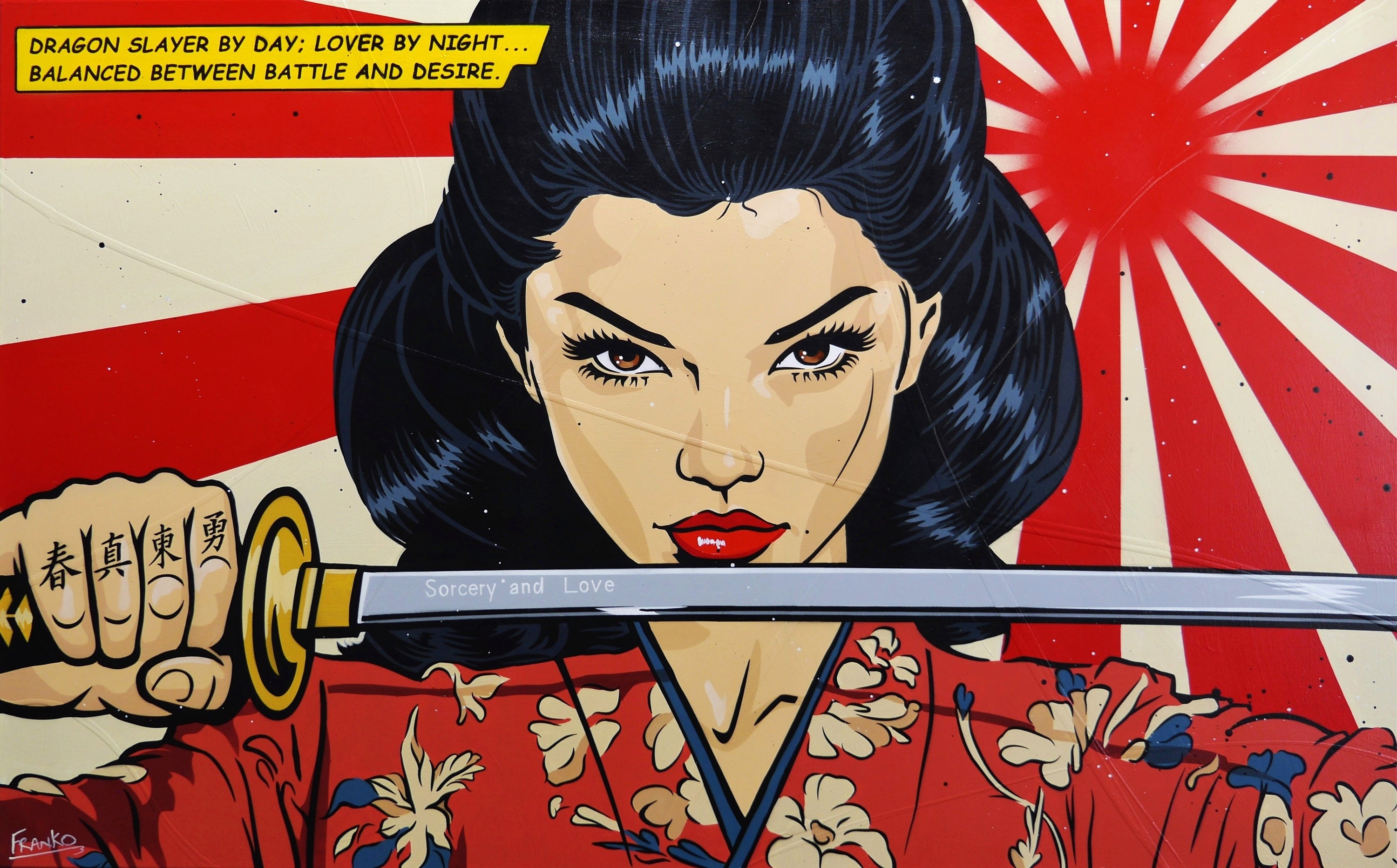 Dragon Slayer 160cm x 100cm Classic Pop Art Painting (SOLD)