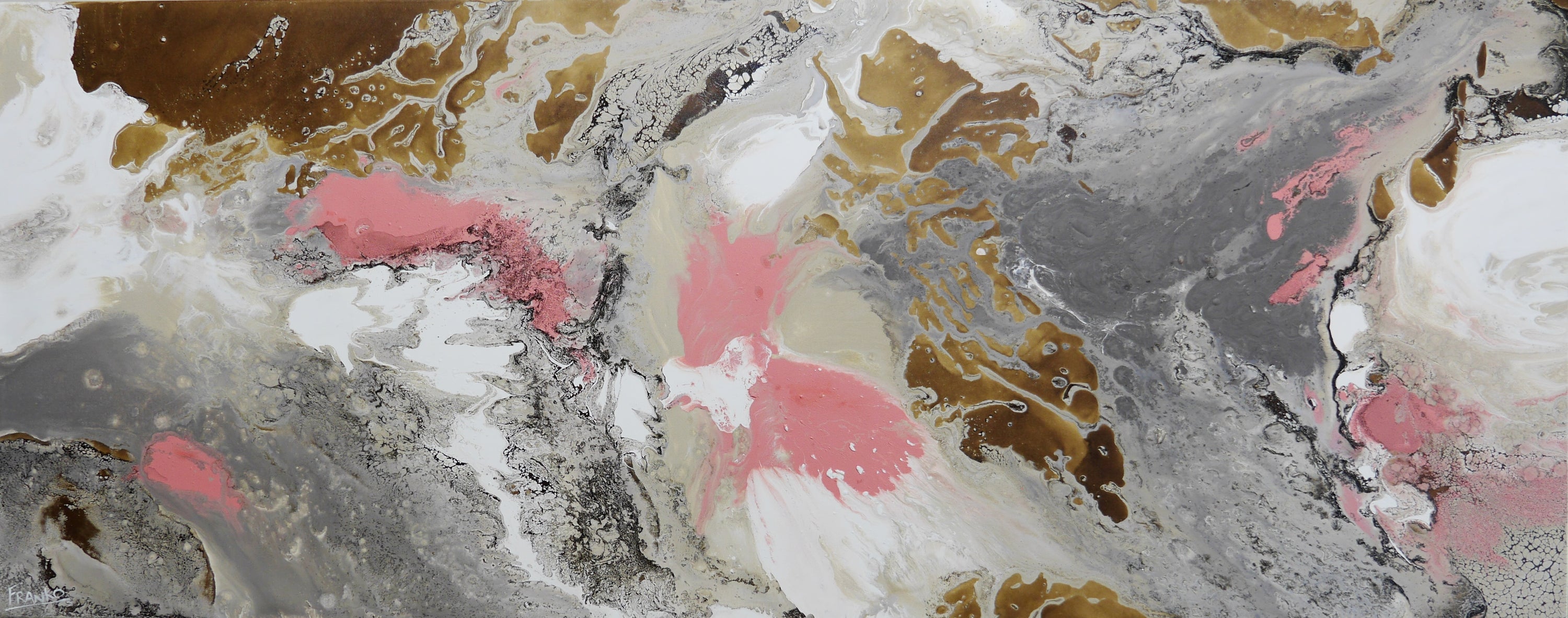 Refined 731 200cm x 80cm Blended Ink Abstract Painting
