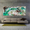 Palm Springs Bling 240cm x 100cm Cream Green Textured Abstract Painting (SOLD)-Abstract-Franko-[huge]-[Australian]-[best Selling]-Franklin Art Studio
