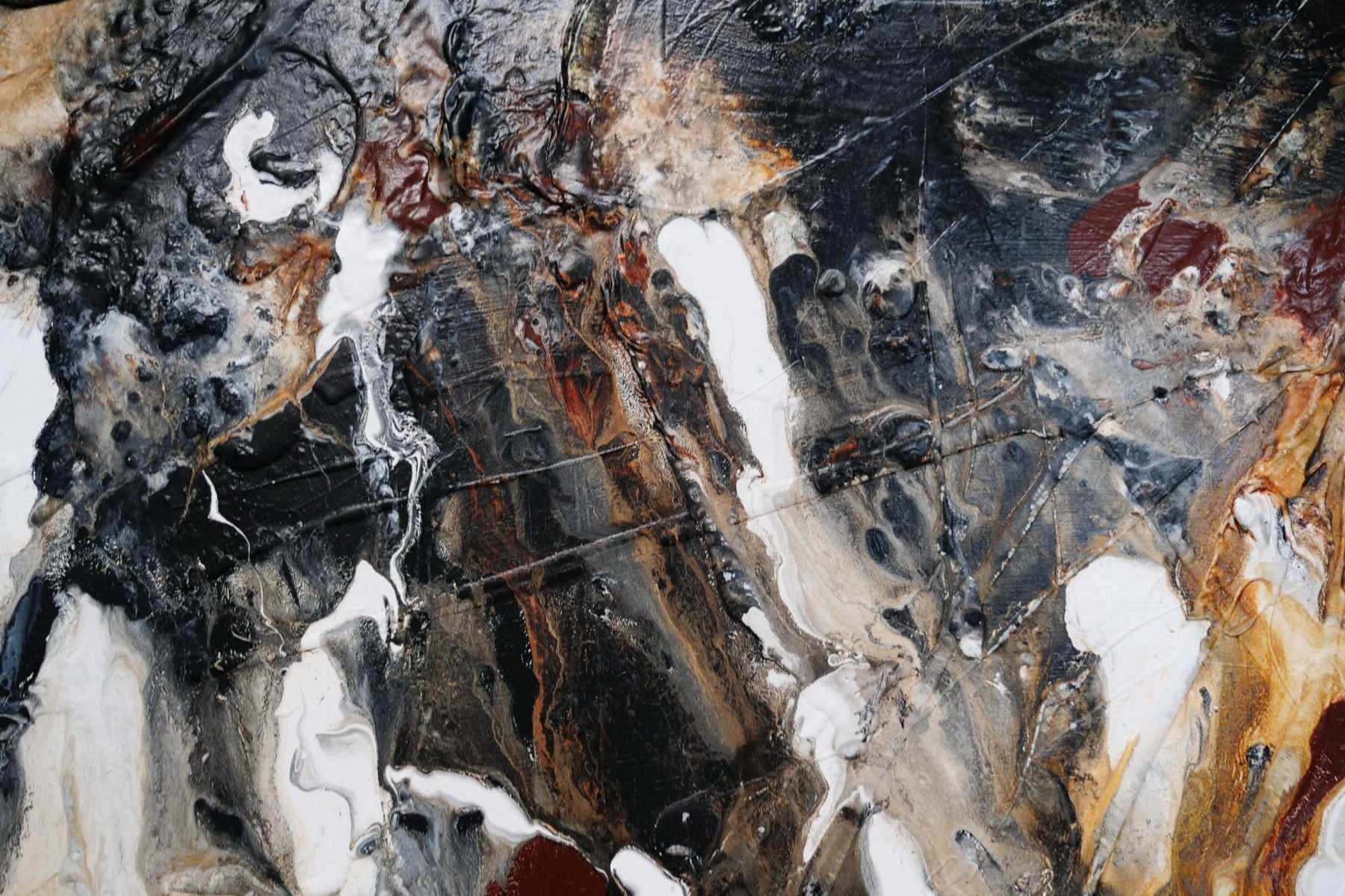 Pangea 270cm x 120cm Black Oxide Rust Textured Abstract Painting (SOLD)