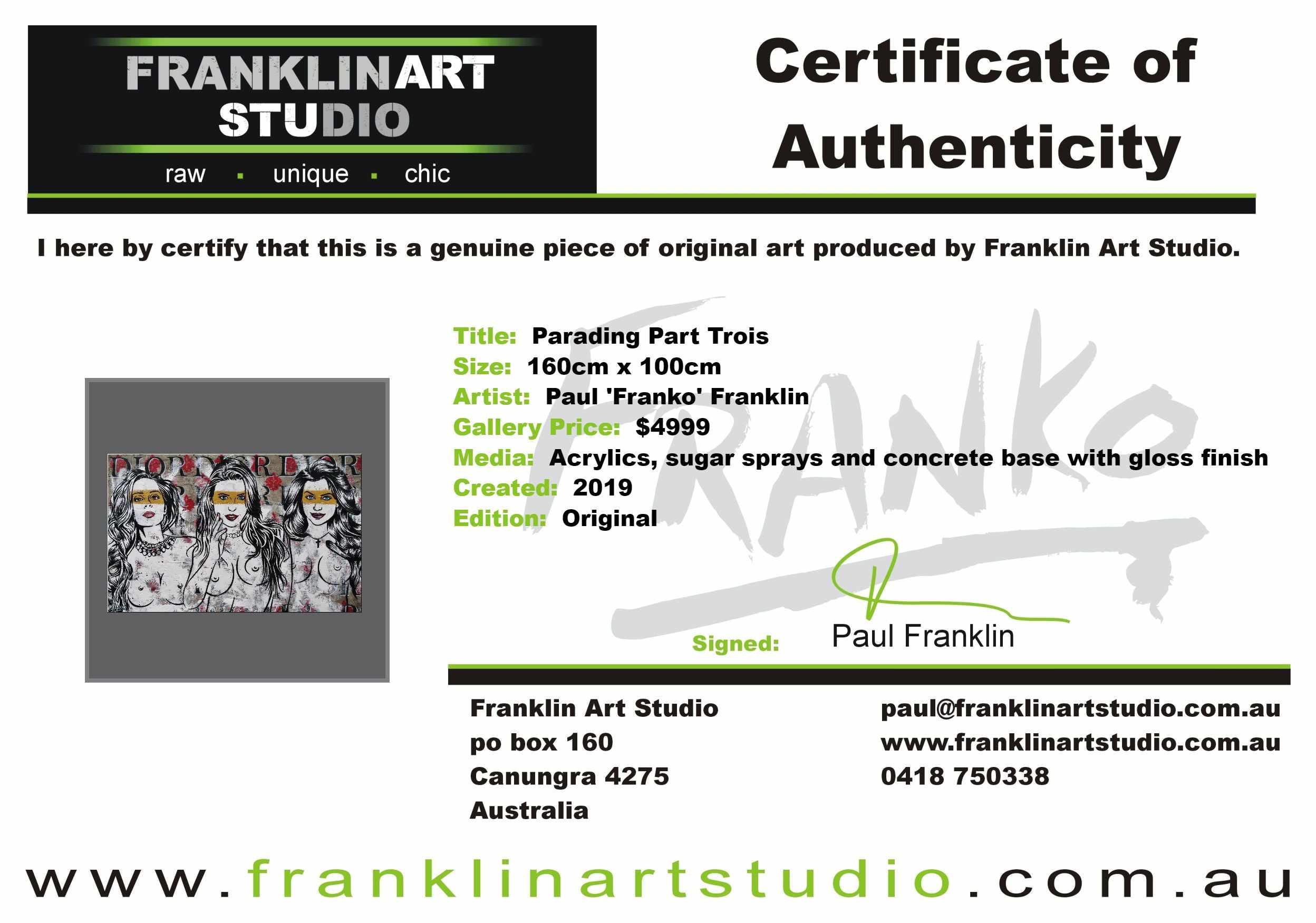 Parading Part Trois 160cm x 100cm Nude Concrete Urban Pop Art Painting (SOLD)-concrete-[Franko Artist]-[Cheryl]-[Wendy]-[Gabriela]-Franklin Art Studio